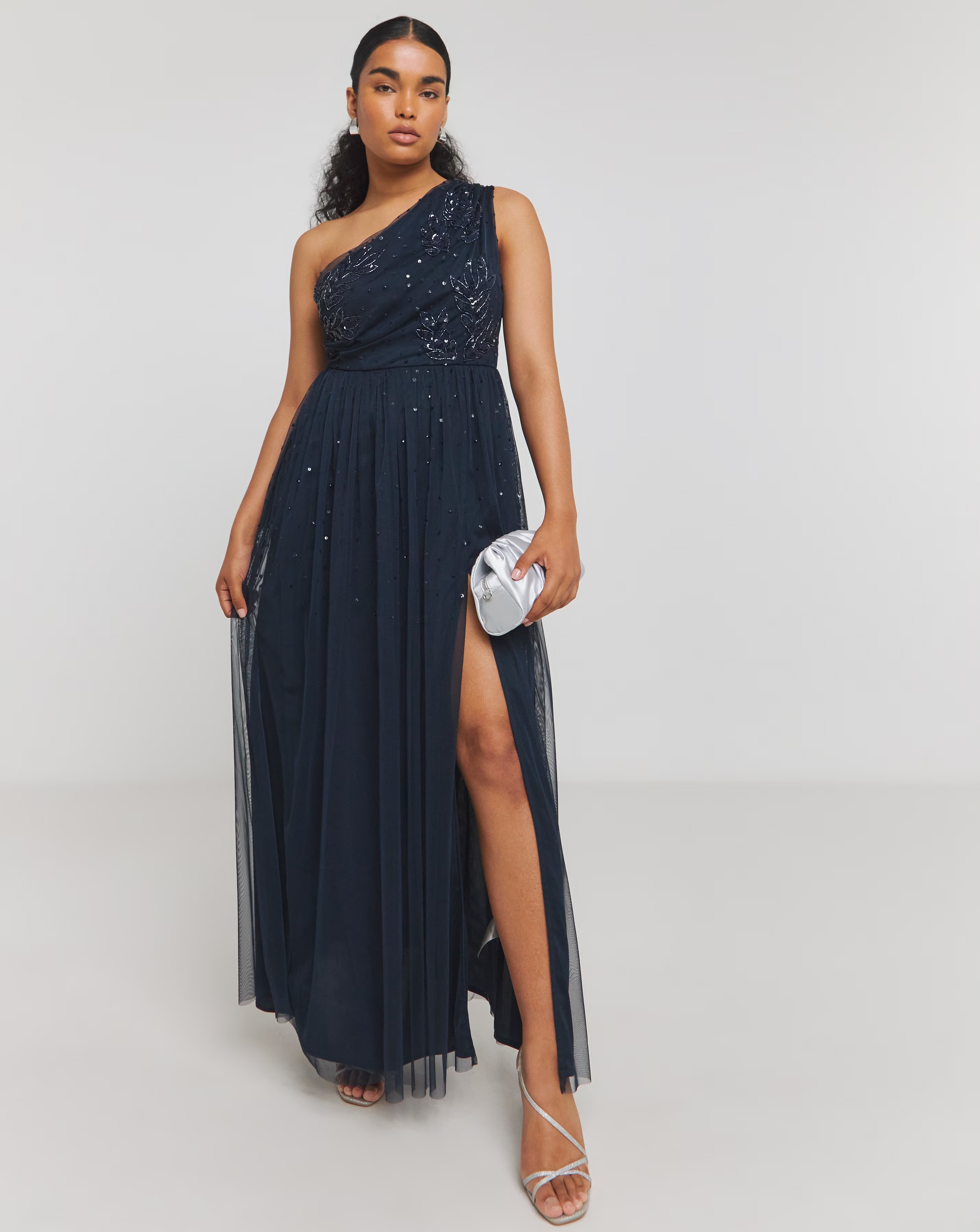 Maya Deluxe Embellished One Shoulder Maxi Dress