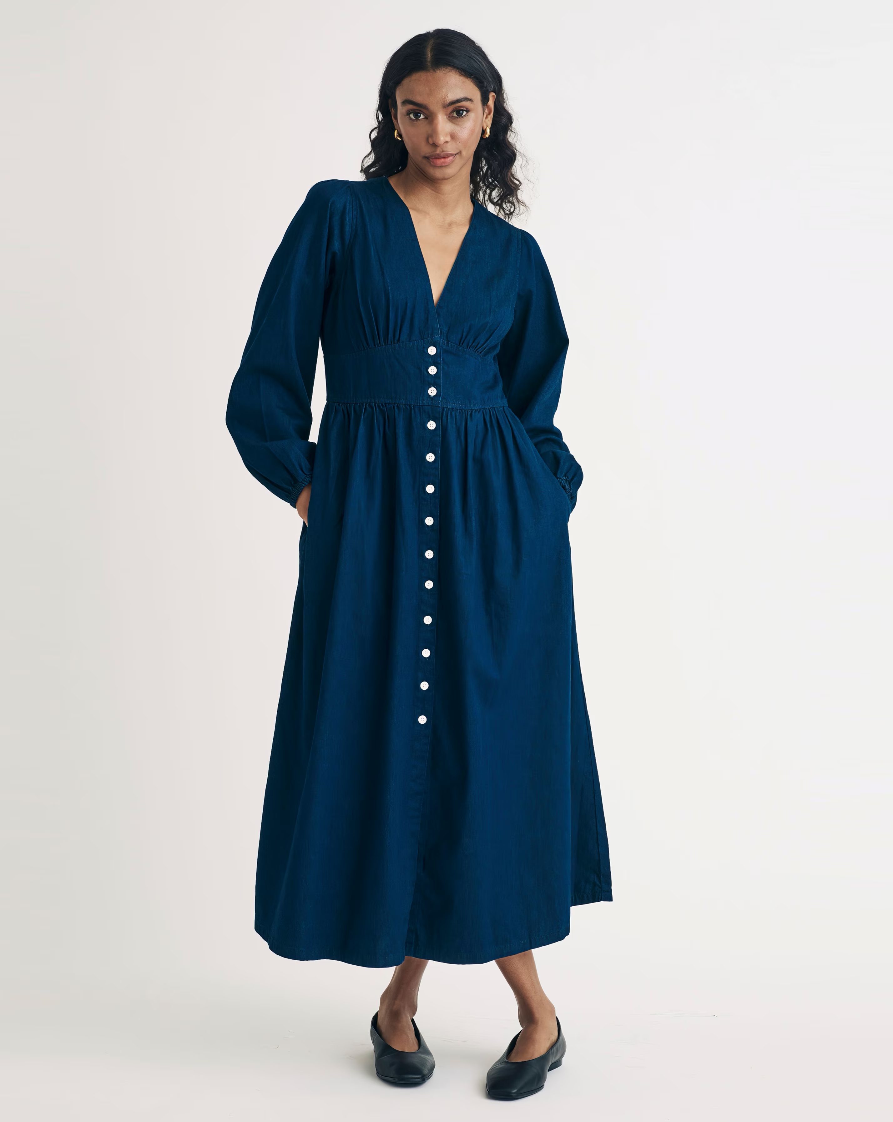 Nobody's Child Blue Denim Starlight Midi Dress