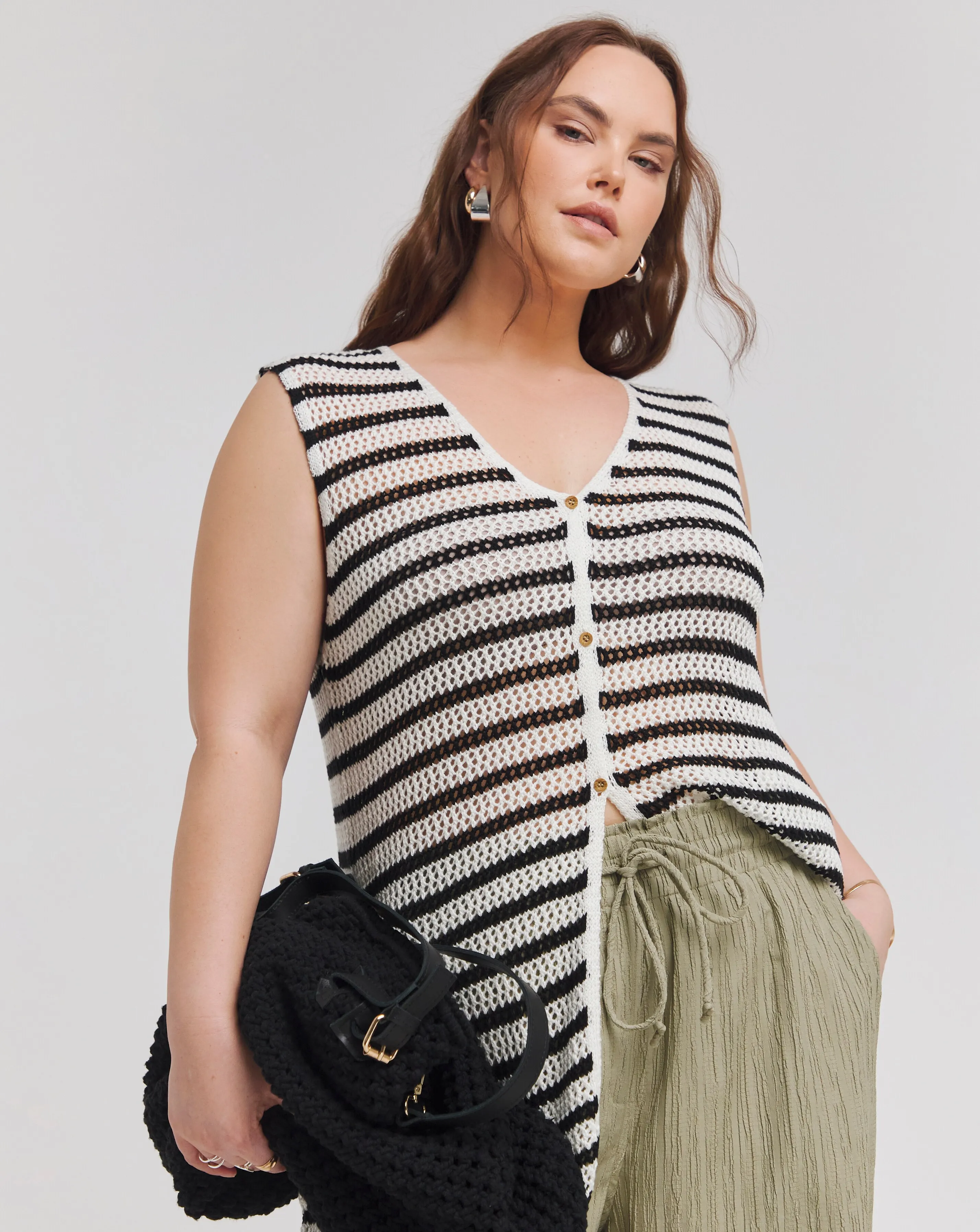 Mono Stripe Knitted Waistcoat