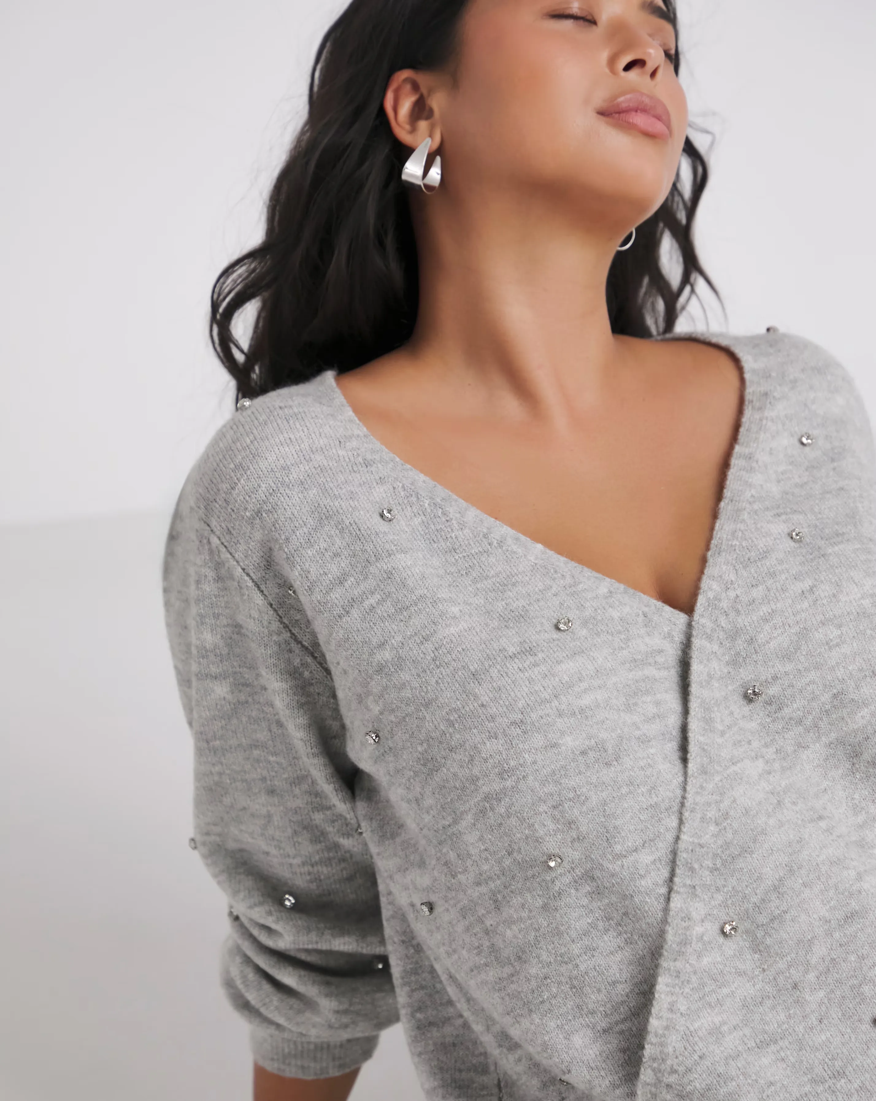 Grey Marl Diamante Wrap Jumper 1 101821-grey-marl-diamante-wrap-jumper-1.webp