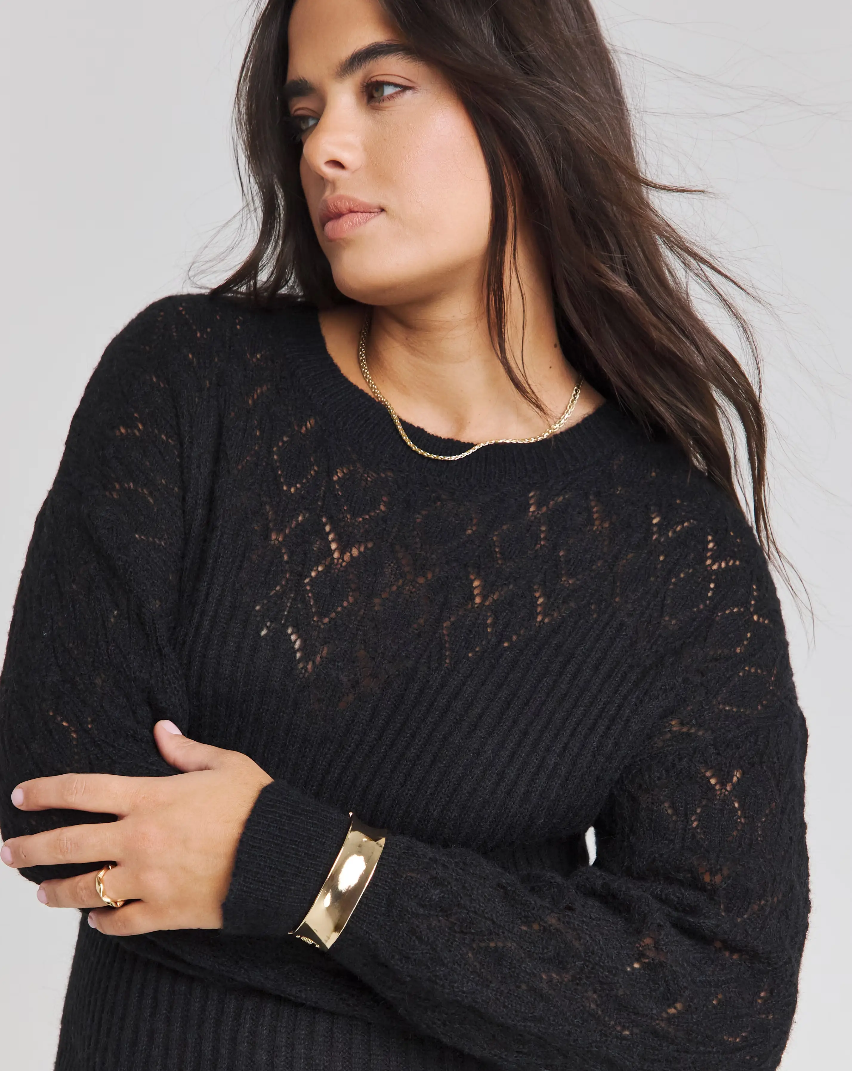 Black Pointelle Rib Knitted Dress 1 102276-black-pointelle-rib-knitted-dress-1.webp