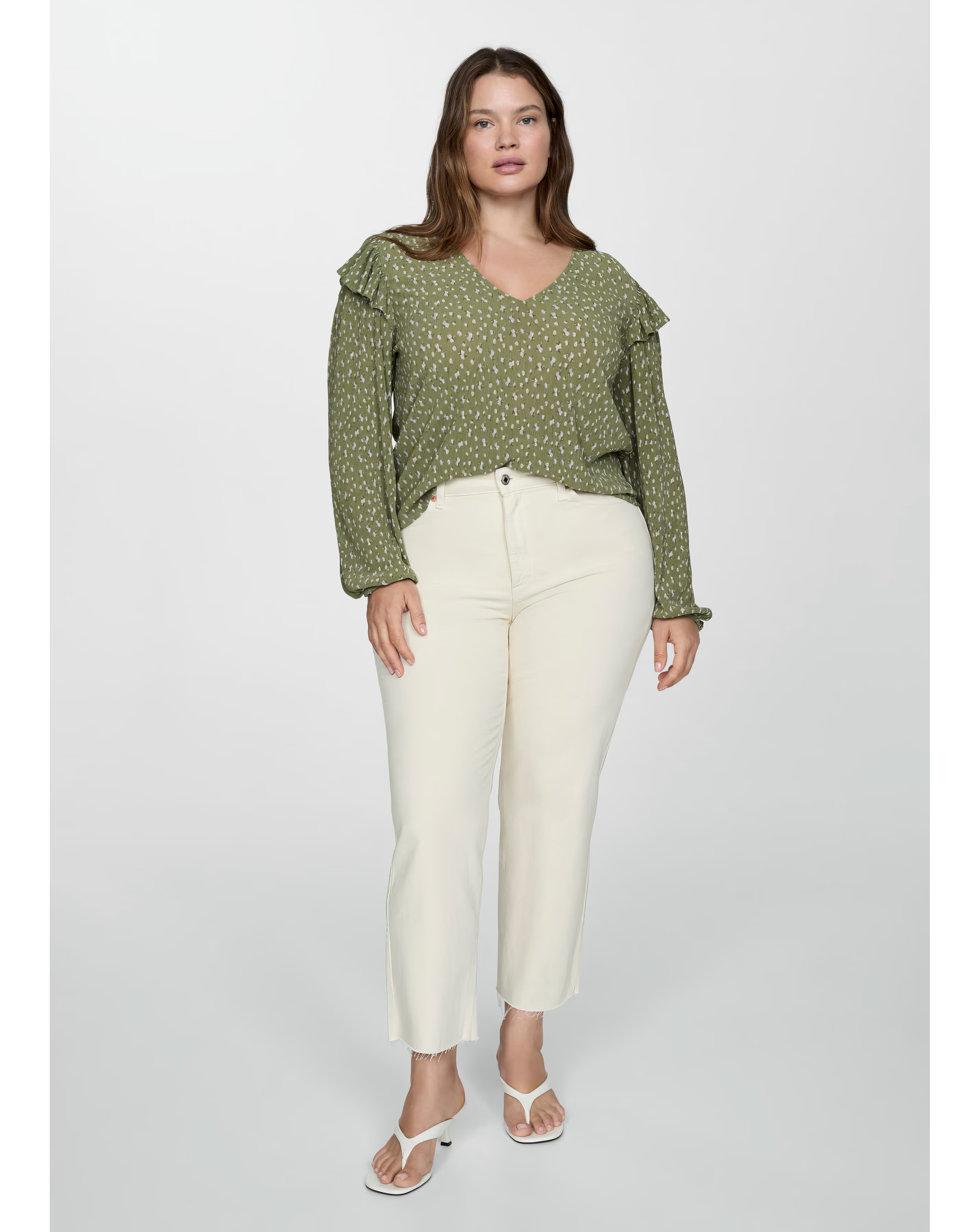 Mango Floral Ruffle Top
