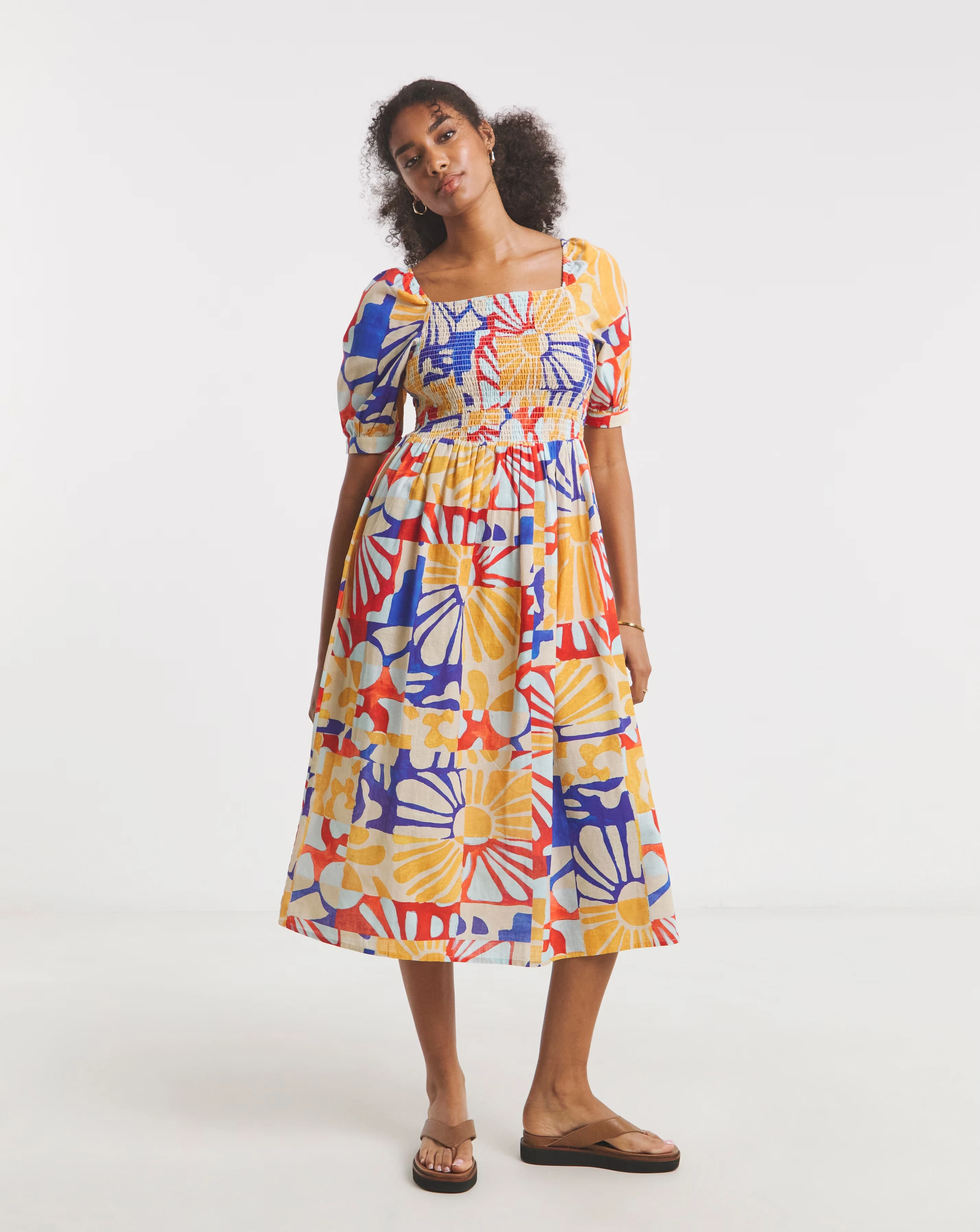 Native Youth Shirred Printed Smock 1 103764-native-youth-shirred-printed-smock-1.webp