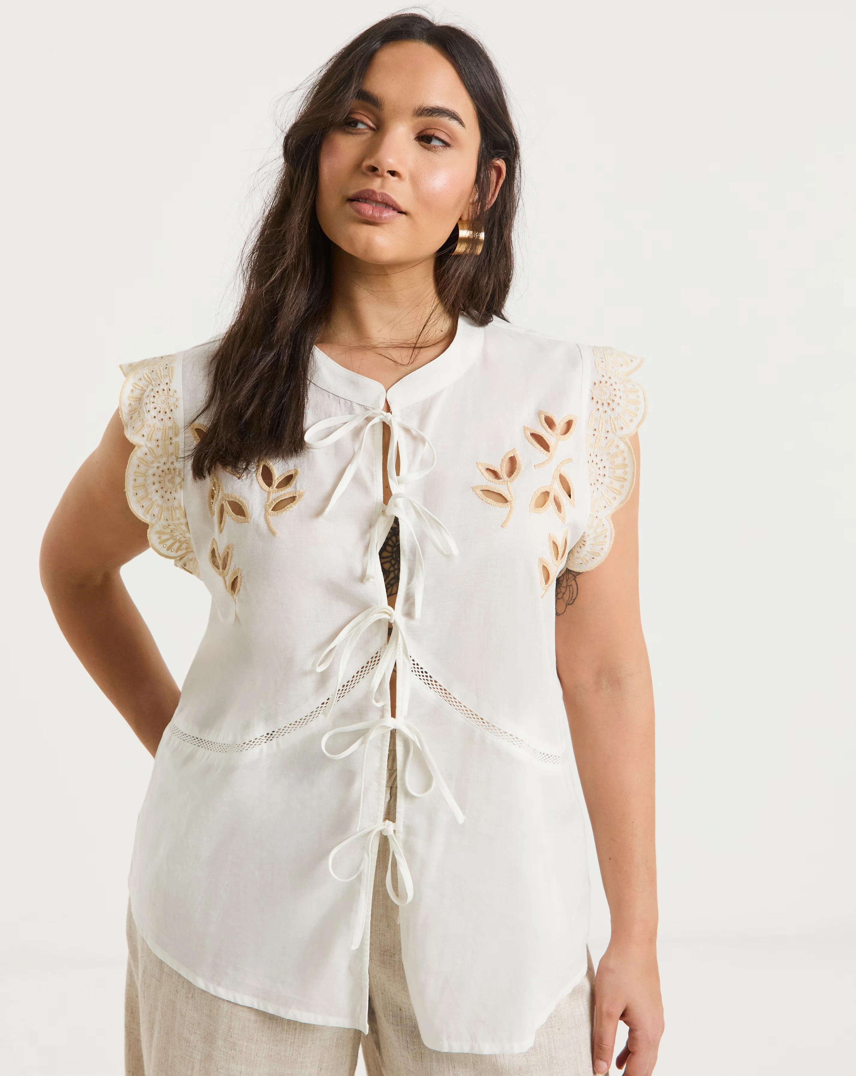 Native Youth Floral Cutwork Tie Waistcoat