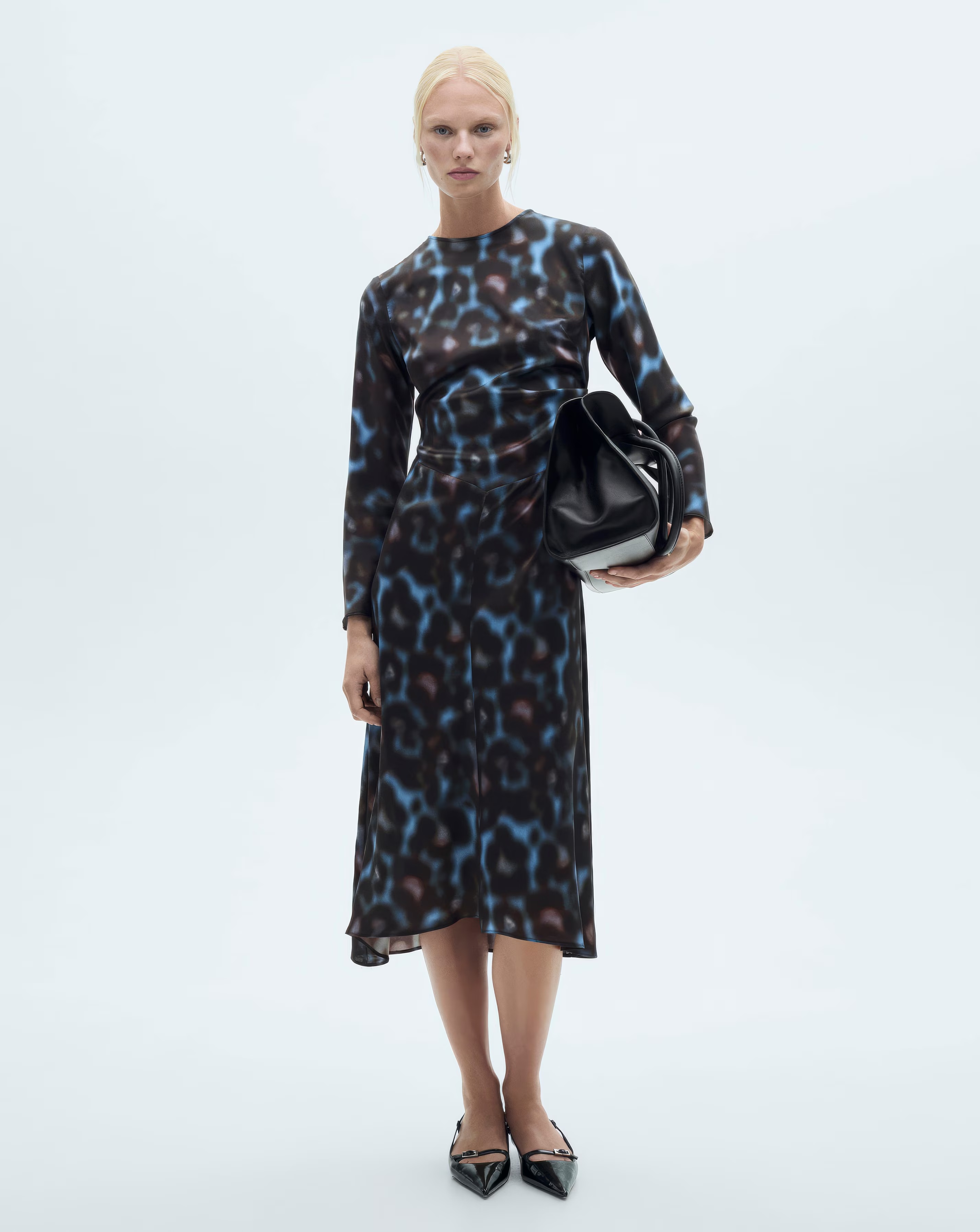 Mango Bimba Satin Midi Dress