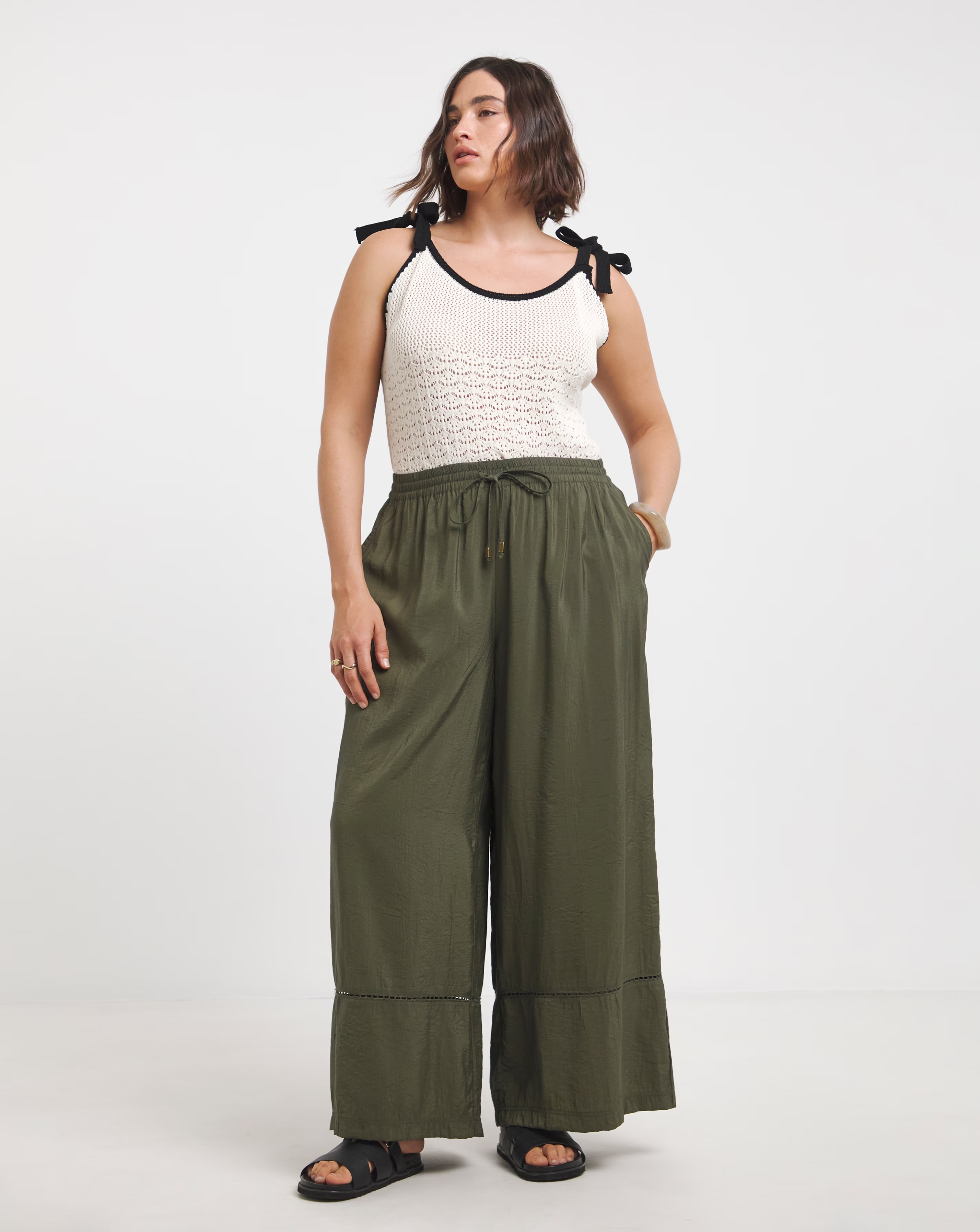 Simply Be Extreme Wide Leg Trim Detail Trousers