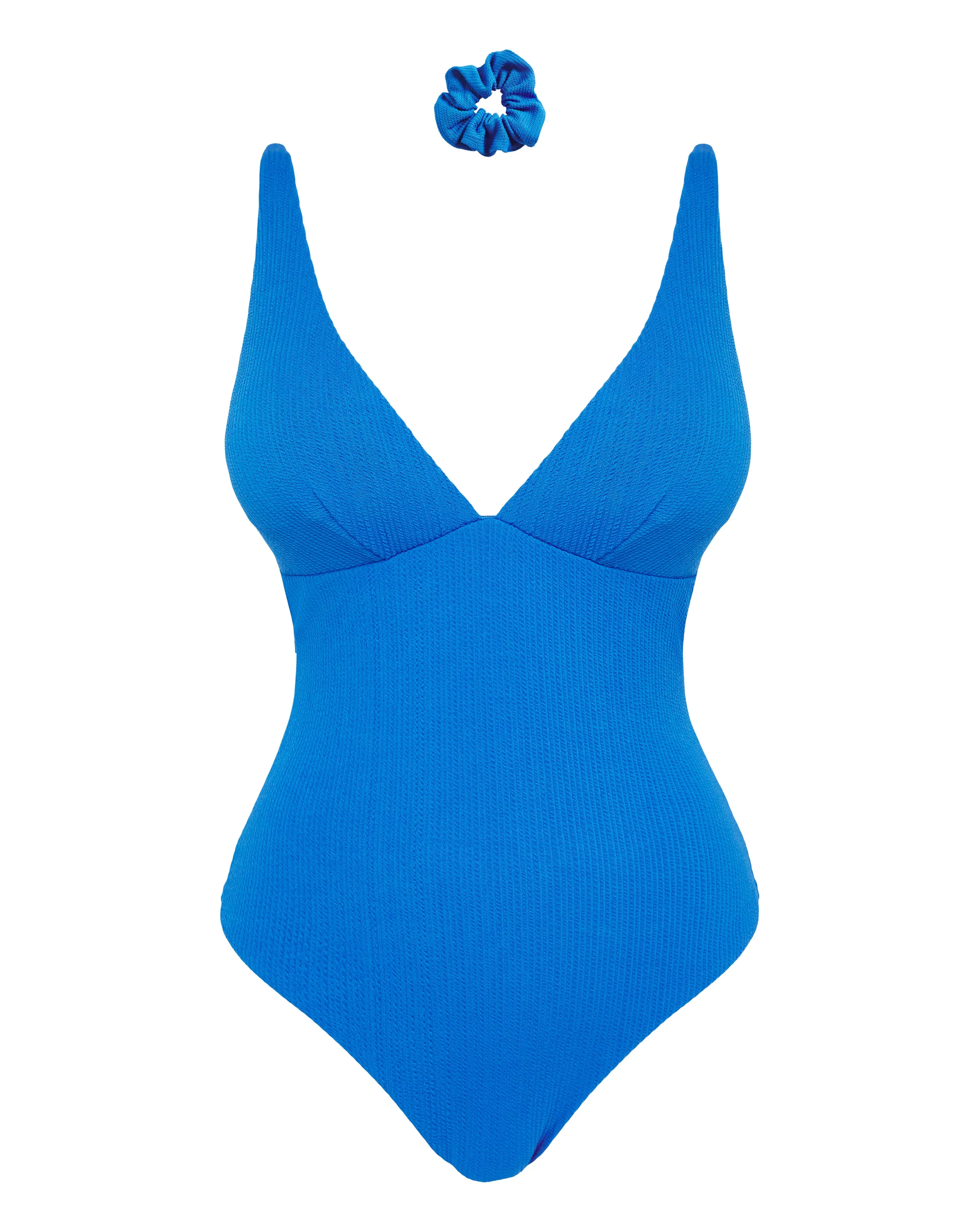 Crinkle Plunge Swimsuit And Scrunchie