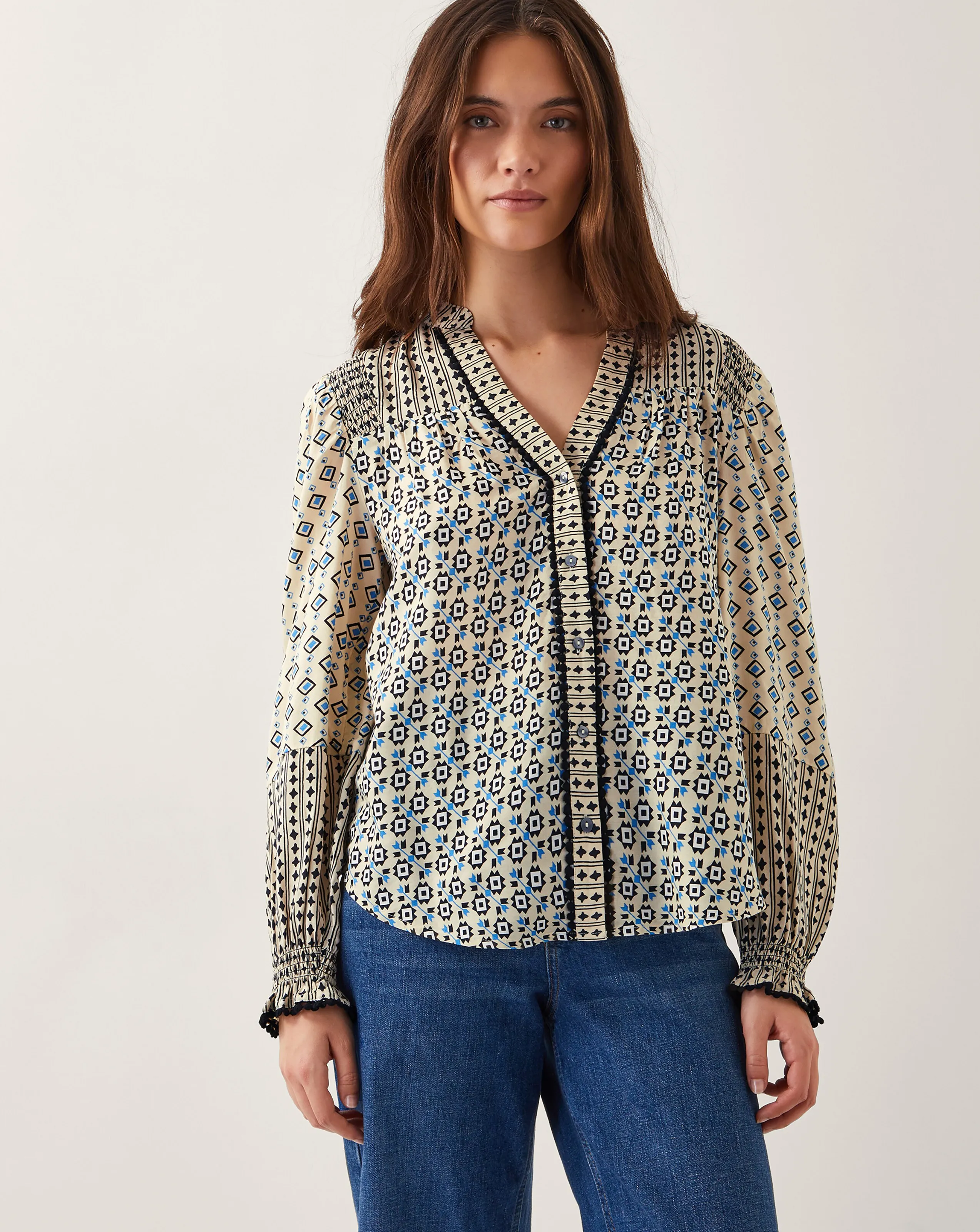 Monsoon Jemmie Geometric Print Blouse