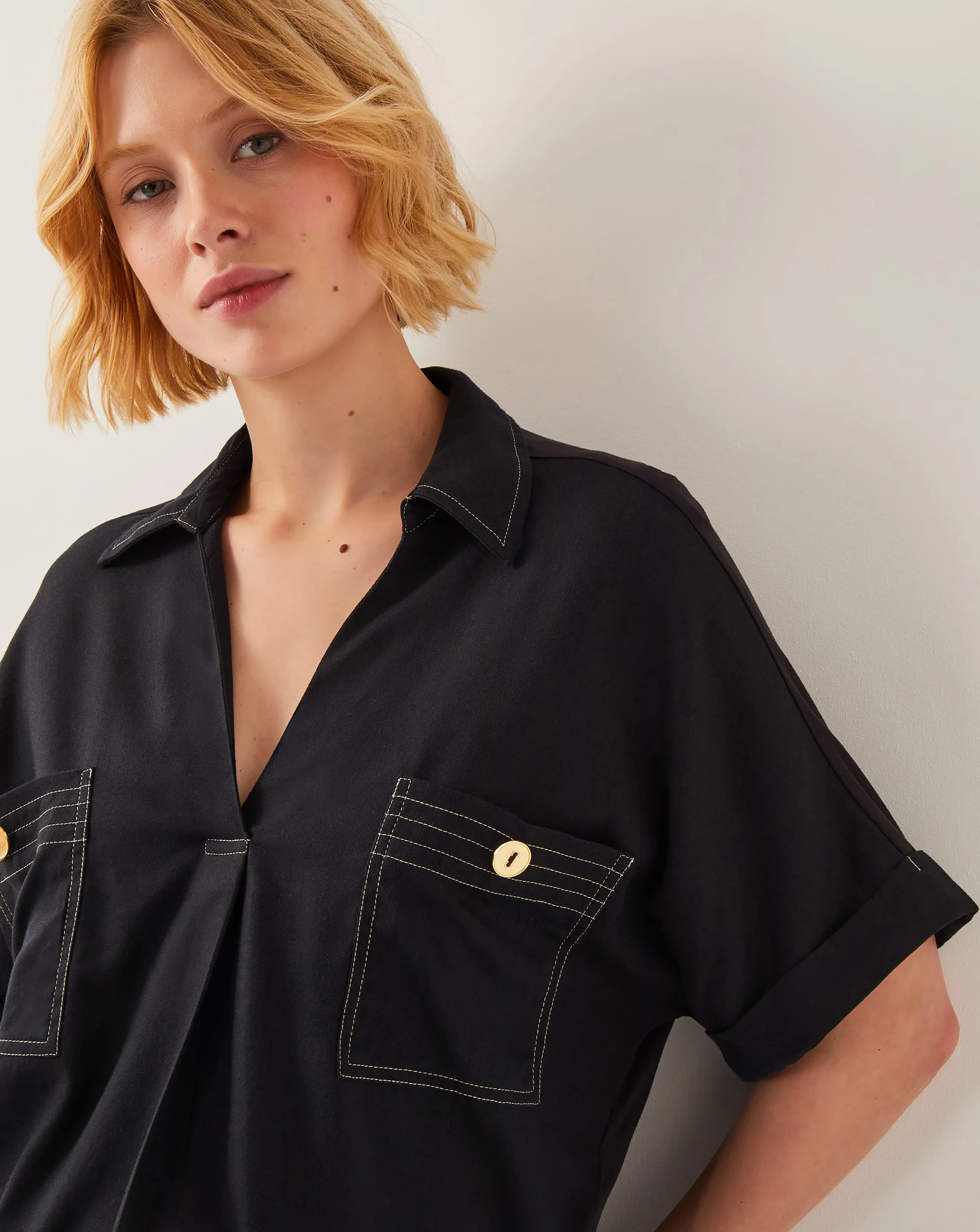Monsoon Feyn Short Sleeve Utility Top