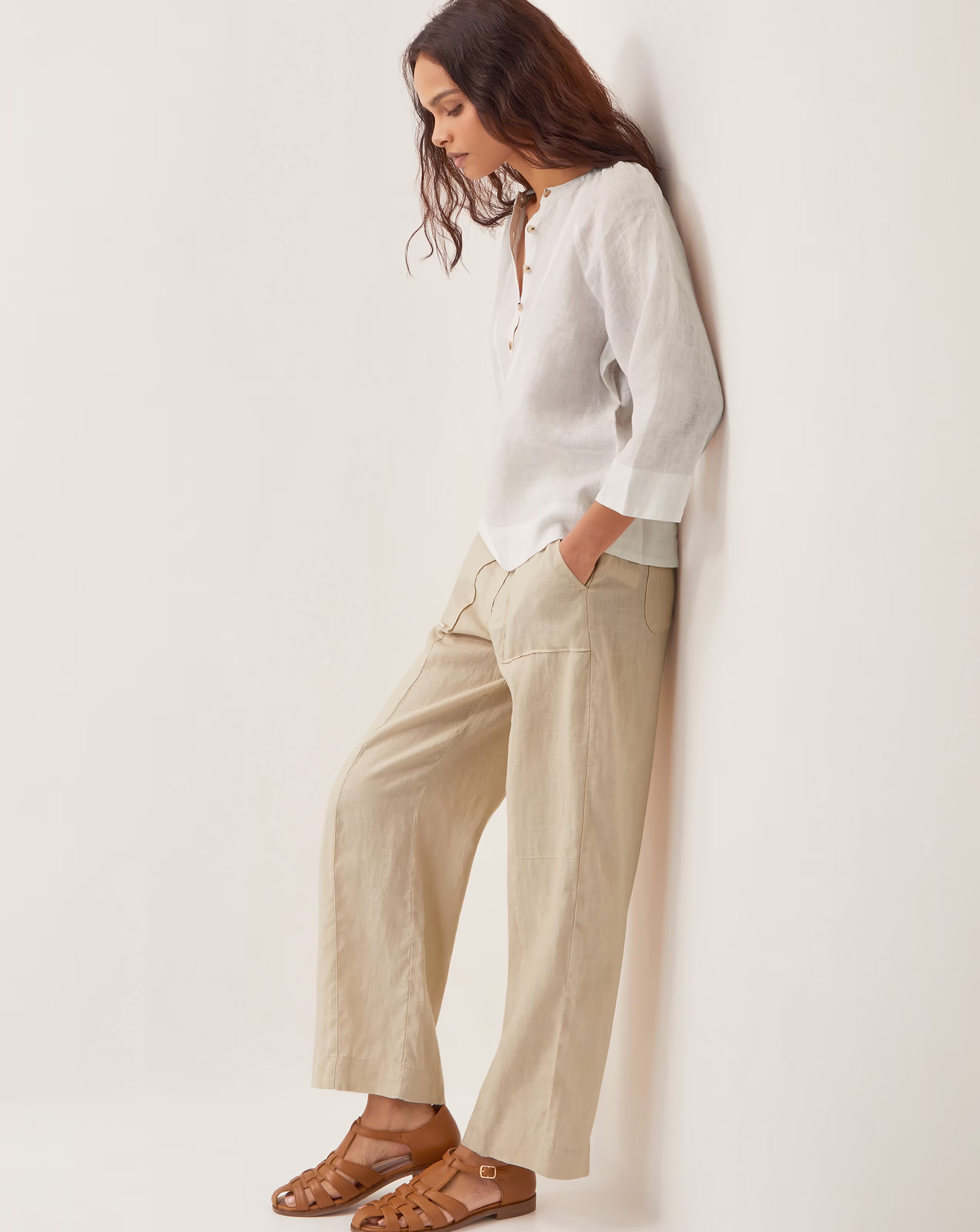 Monsoon Jolie Regular Linen Trousers