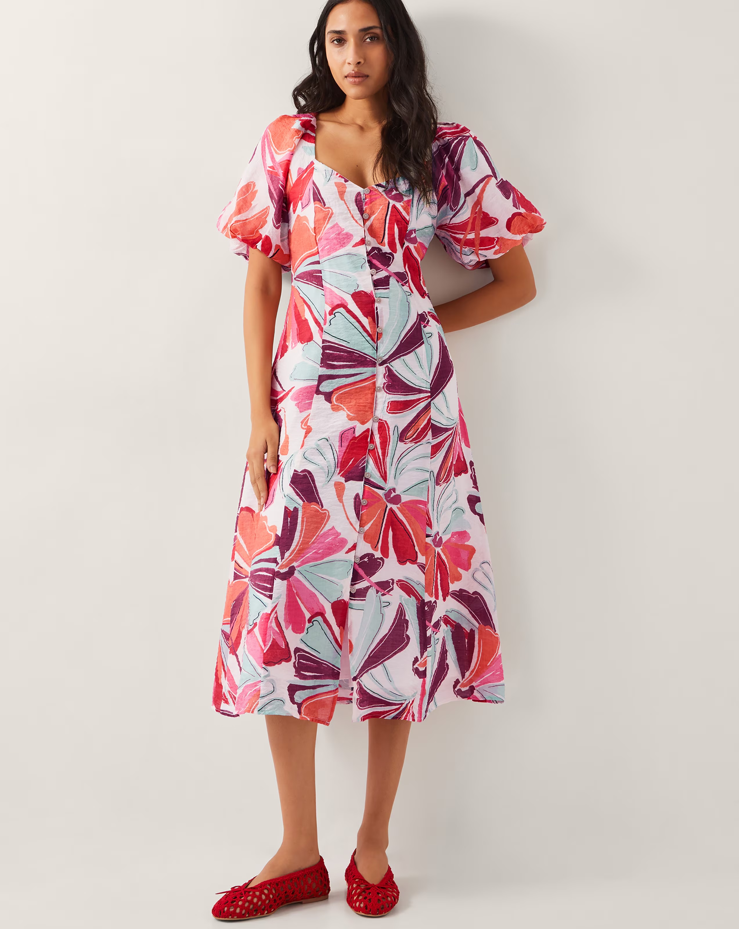 Monsoon Elana Floral Midi Dress