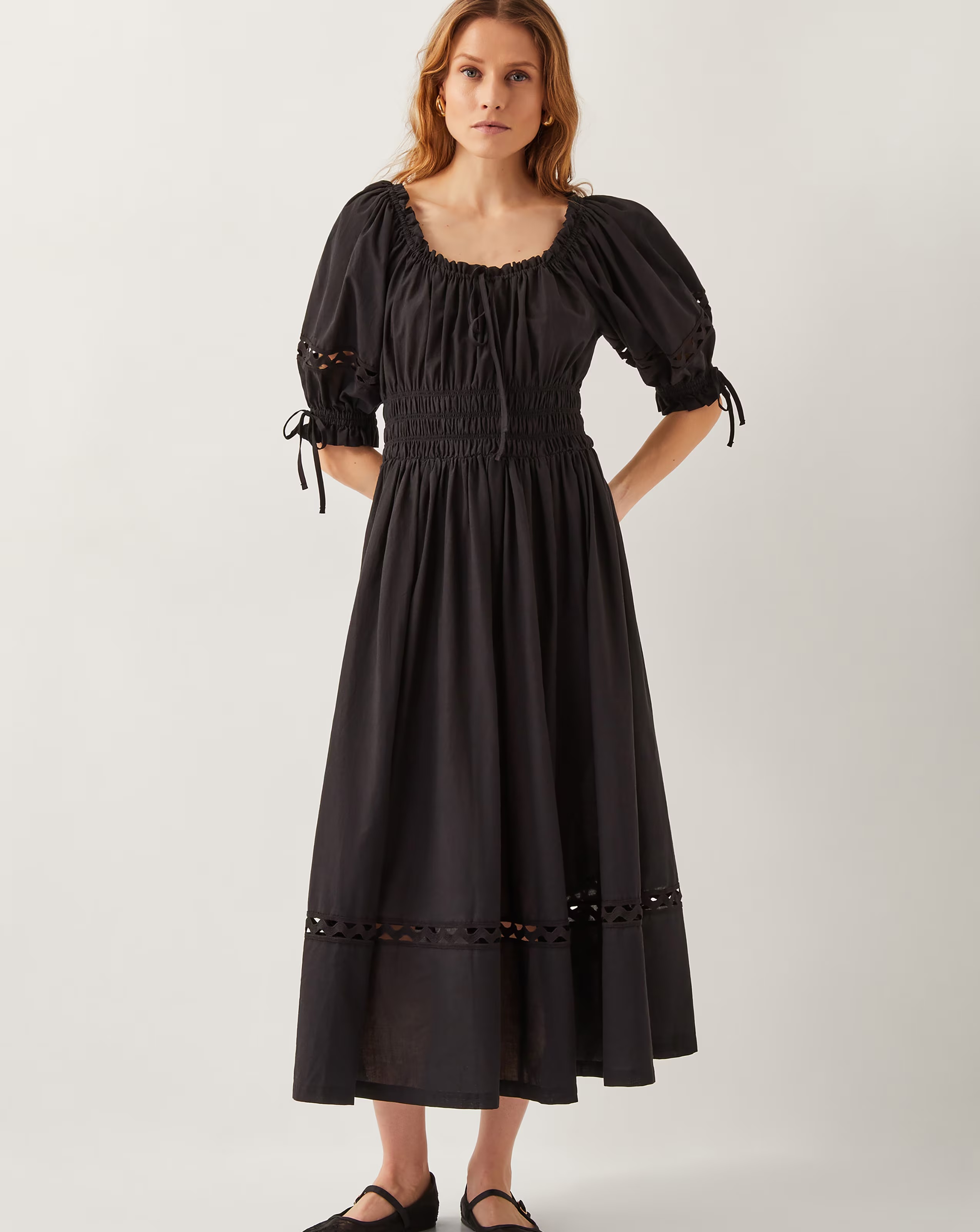 Monsoon Riley Embroidered Midi Dress