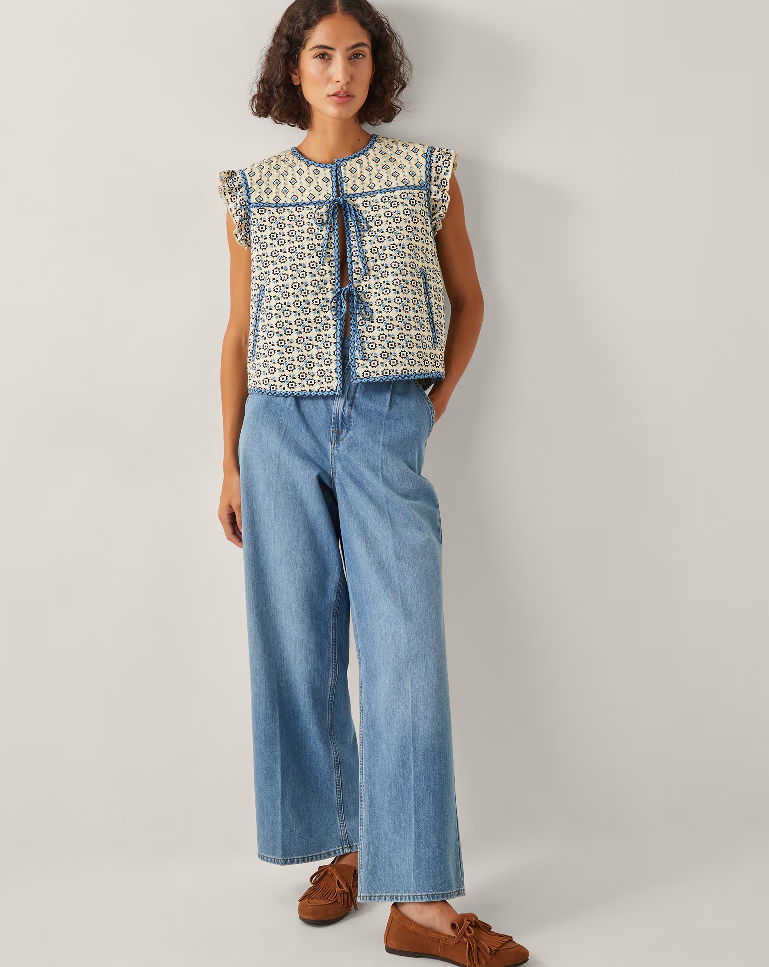 Monsoon Judy Geometric Quilted Waistcoat