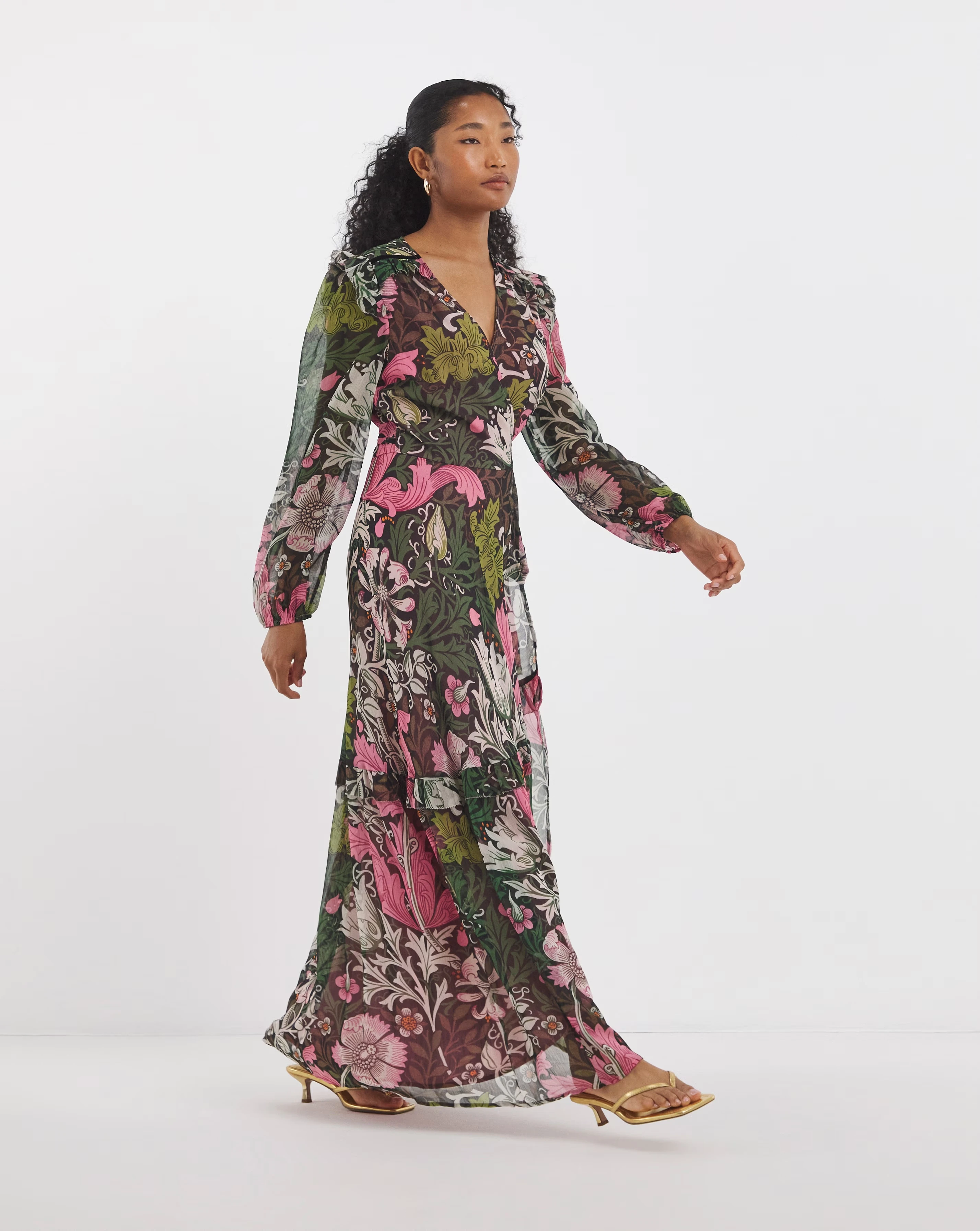 Hope & Ivy Rosehip William Morris Society Maxi Dress