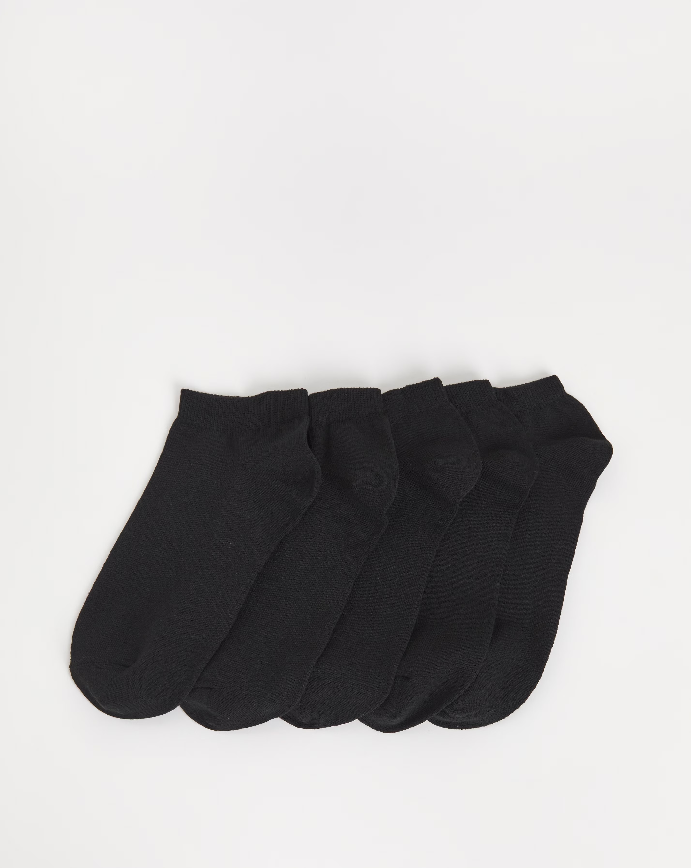 Pretty Secrets (5 Pair Pack) Super Value Trainer Liner Socks (Wide Fit) Black