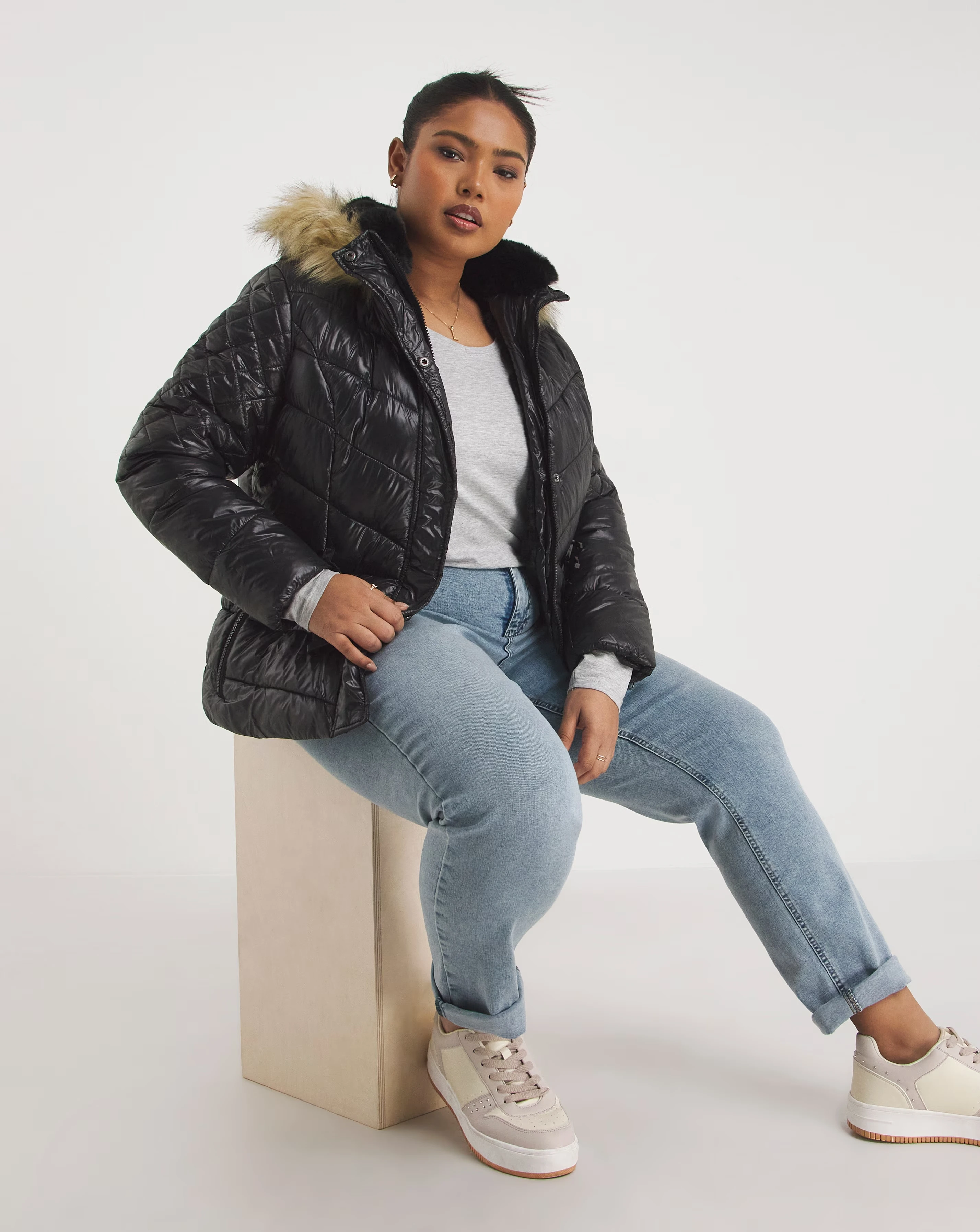 Black Luxe Short Padded Coat