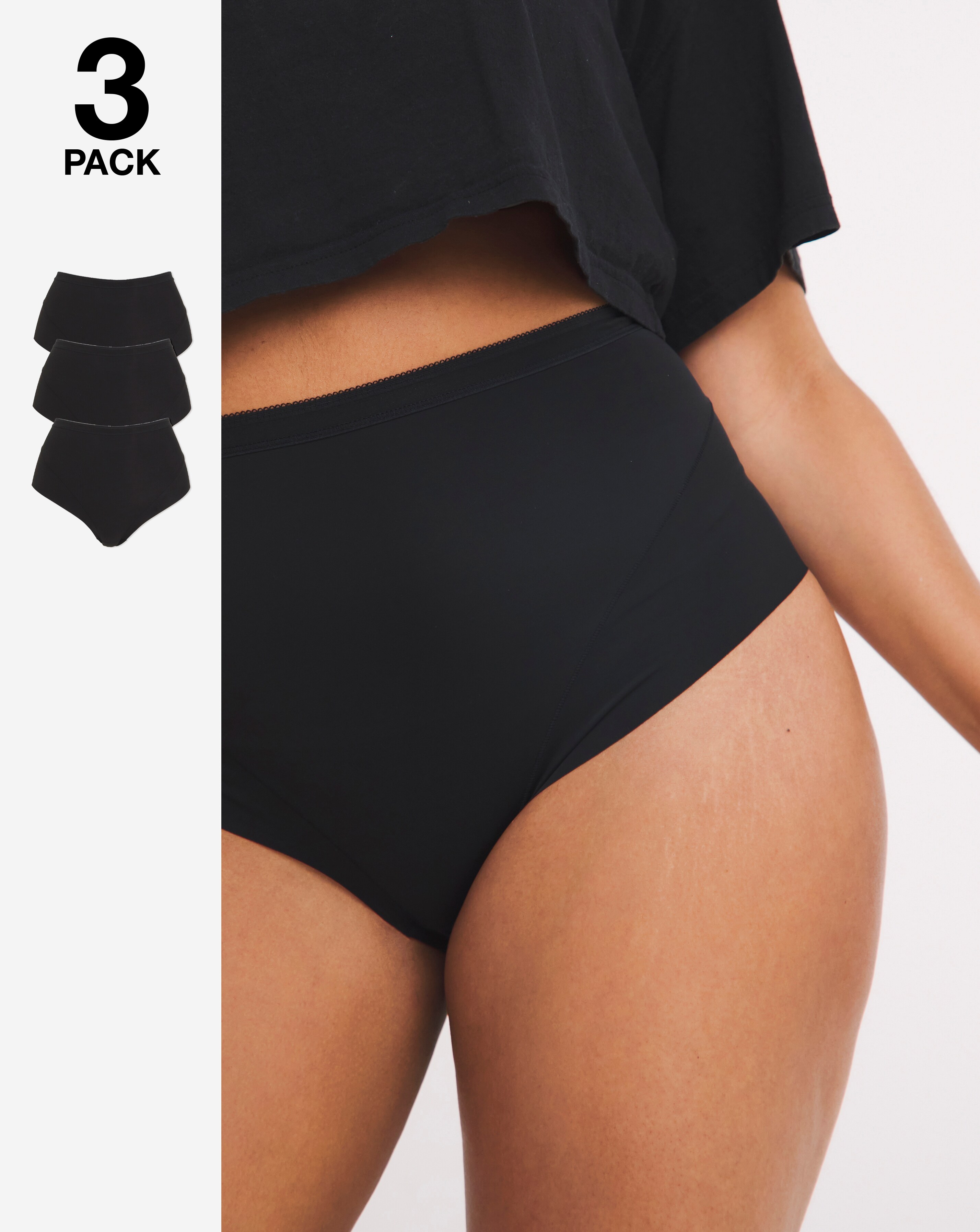 MAGISCULPT Light Control (3 Pack) Tummy Shaper Knickers Black