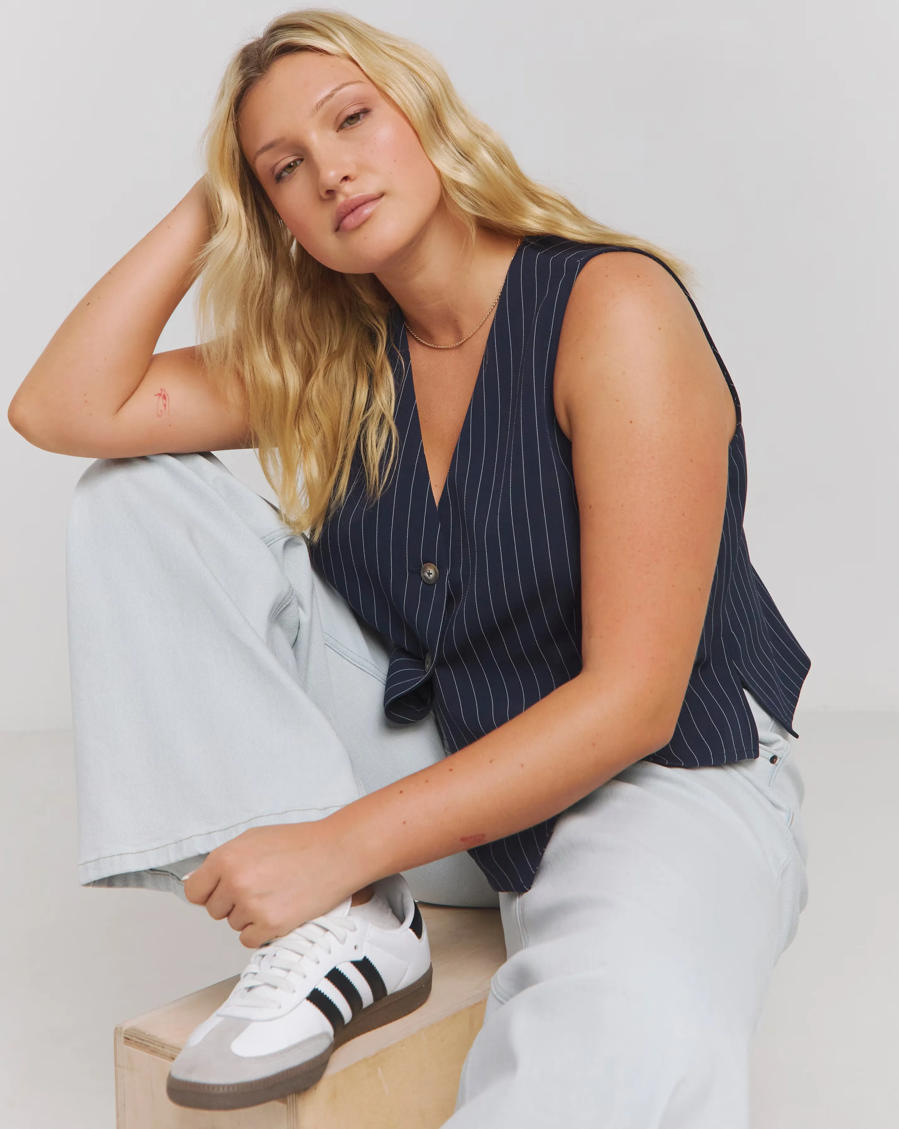 Blue Pinstripe Tailored Waistcoat 1 117886-blue-pinstripe-tailored-waistcoat-1.webp