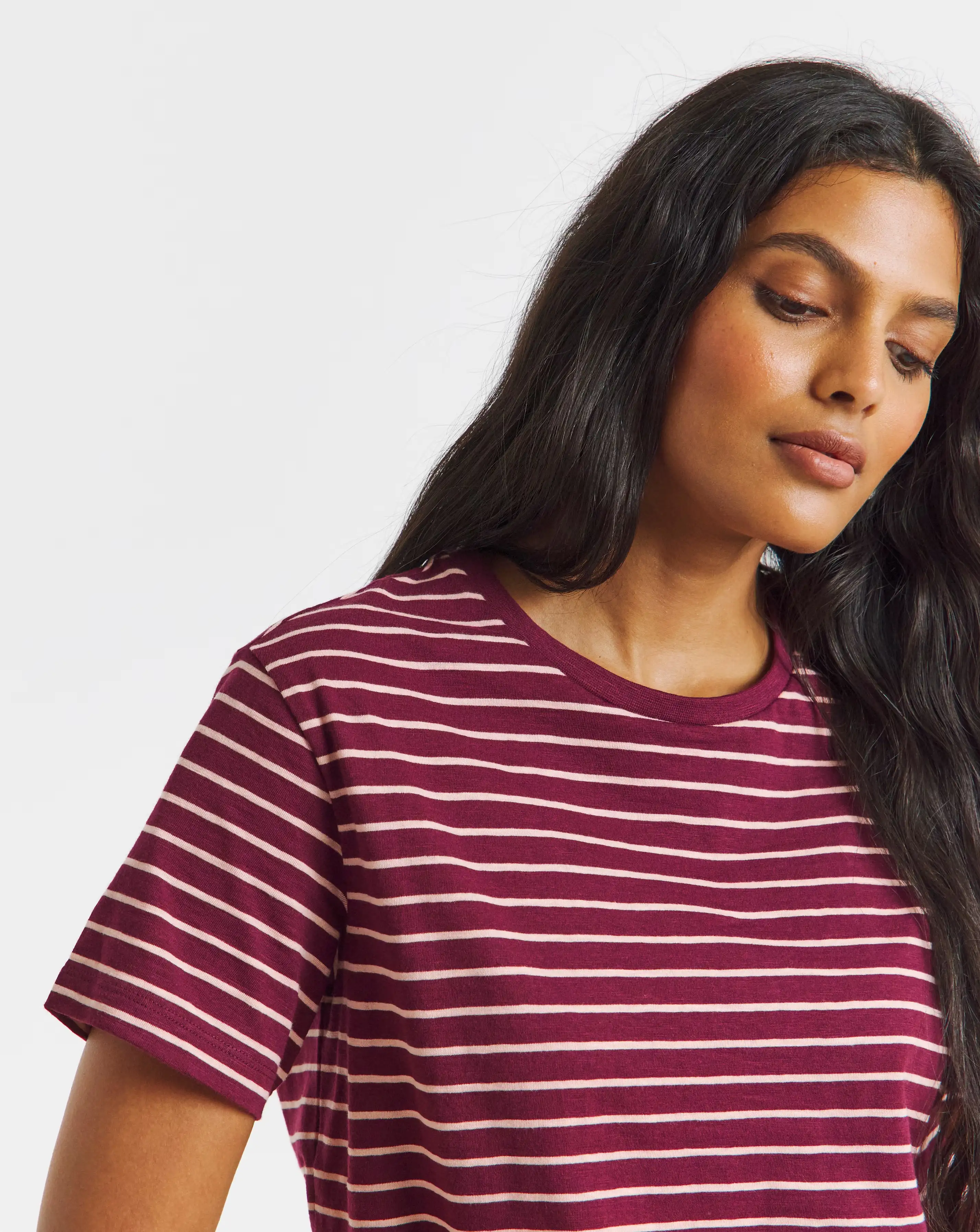 Red & Pink Stripe Pure Cotton Crew Neck T-Shirt 1 118215-red-amp-pink-stripe-pure-cotton-crew-neck-t-shirt-1.webp