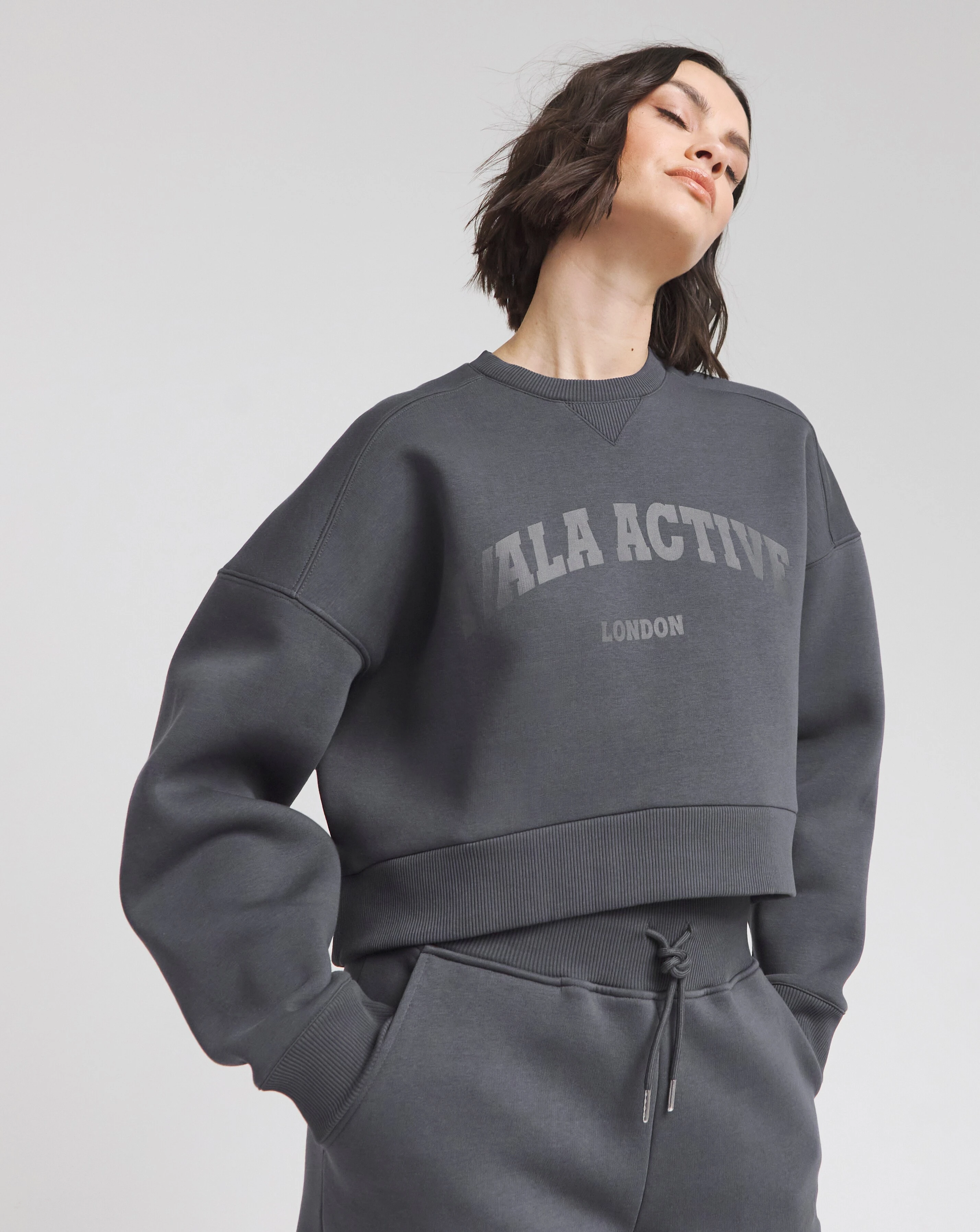 TALA Active Loose Hem Cropped Sweatshirt