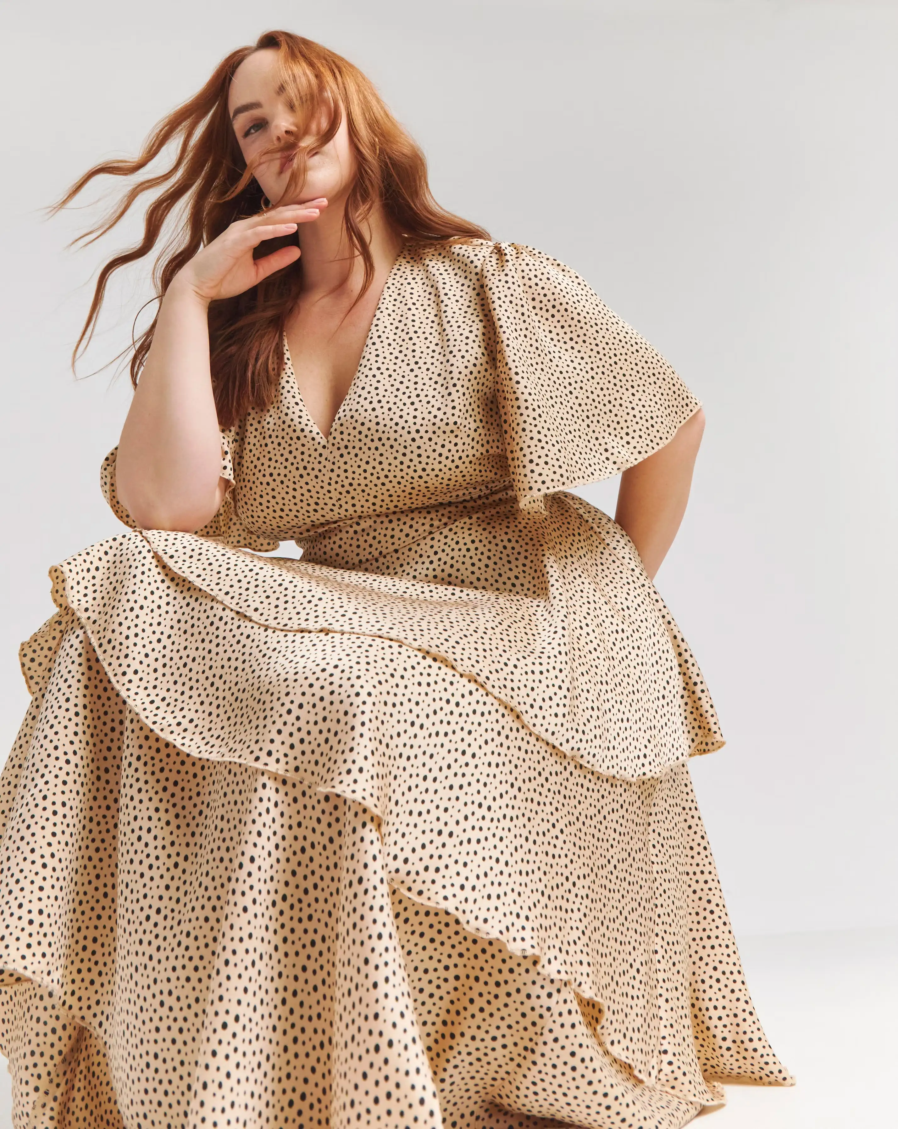 119249-flounce-london-camel-black-spot-satin-tiered-maxi-dress-1.webp