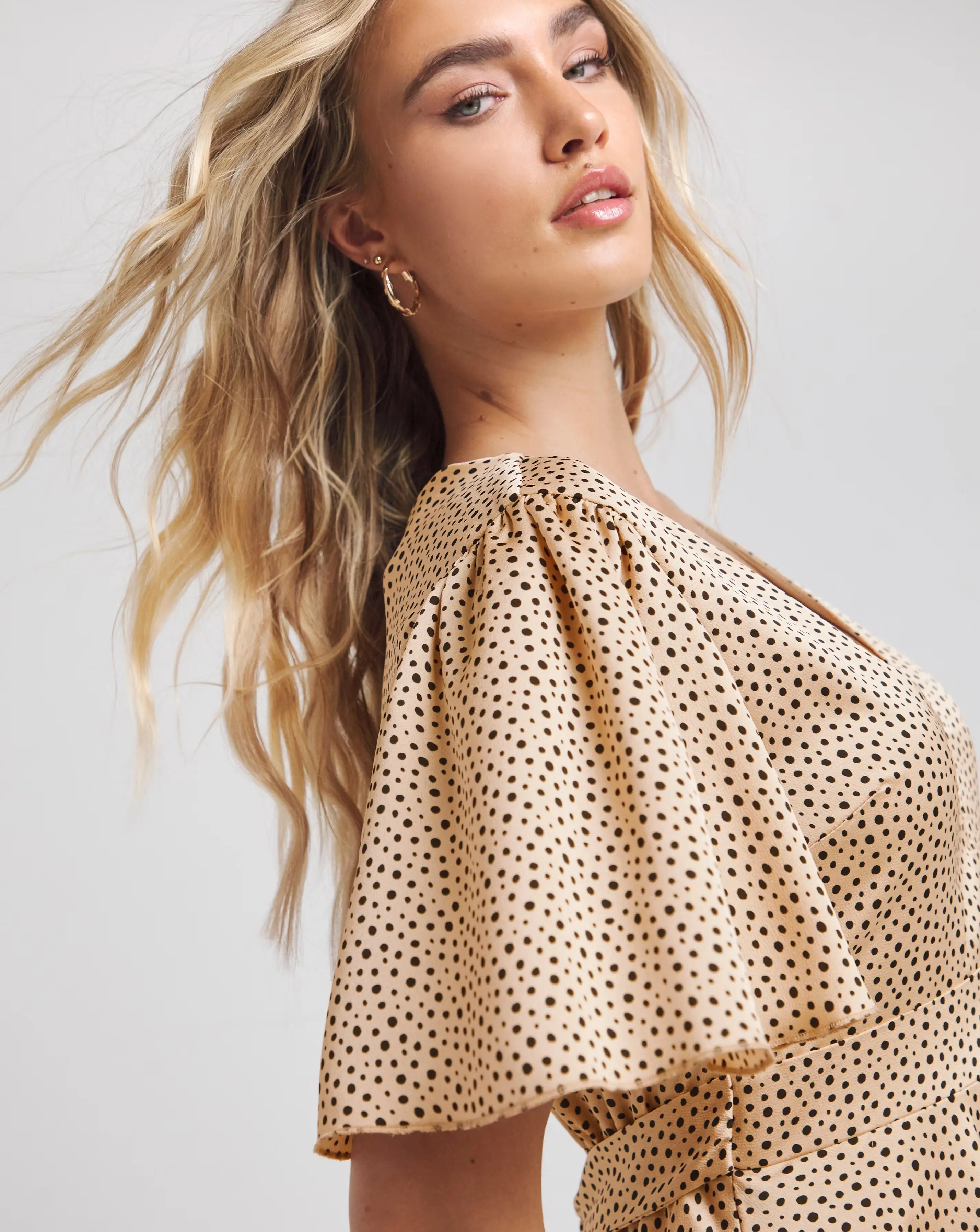 119249-flounce-london-camel-black-spot-satin-tiered-maxi-dress-1.webp