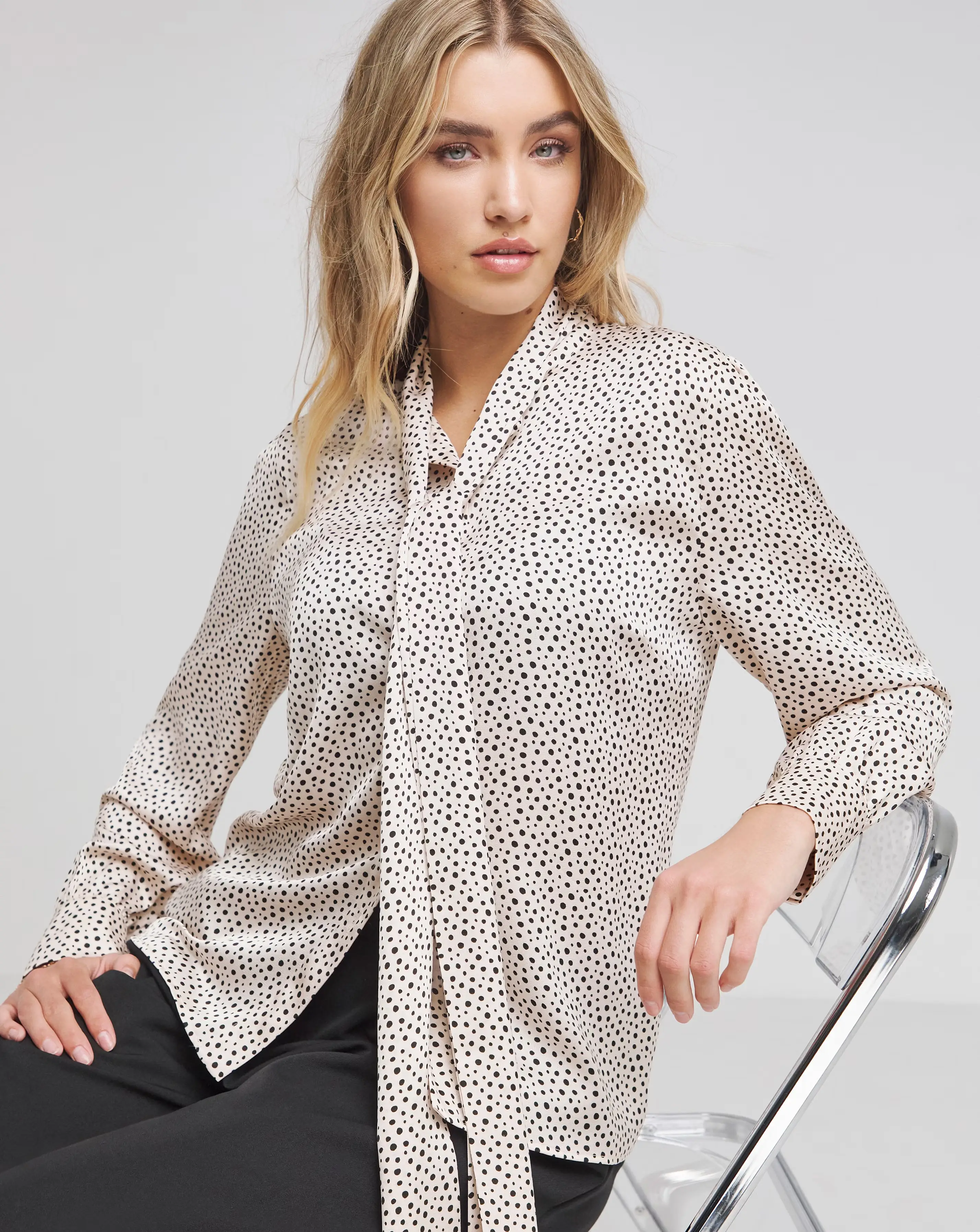 119318-flounce-london-off-white-black-spot-satin-tie-neck-blouse-1.webp