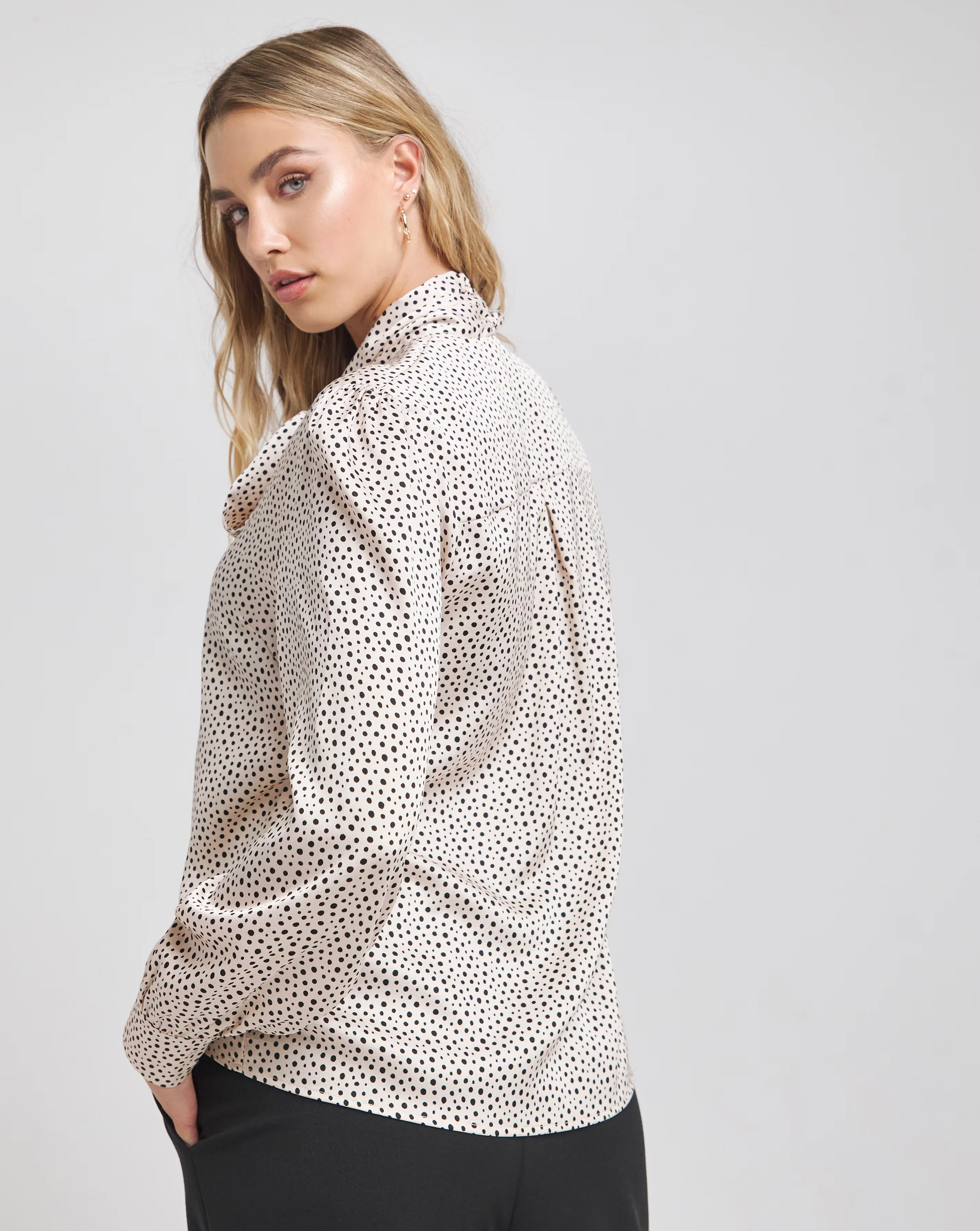 119318-flounce-london-off-white-black-spot-satin-tie-neck-blouse-1.webp