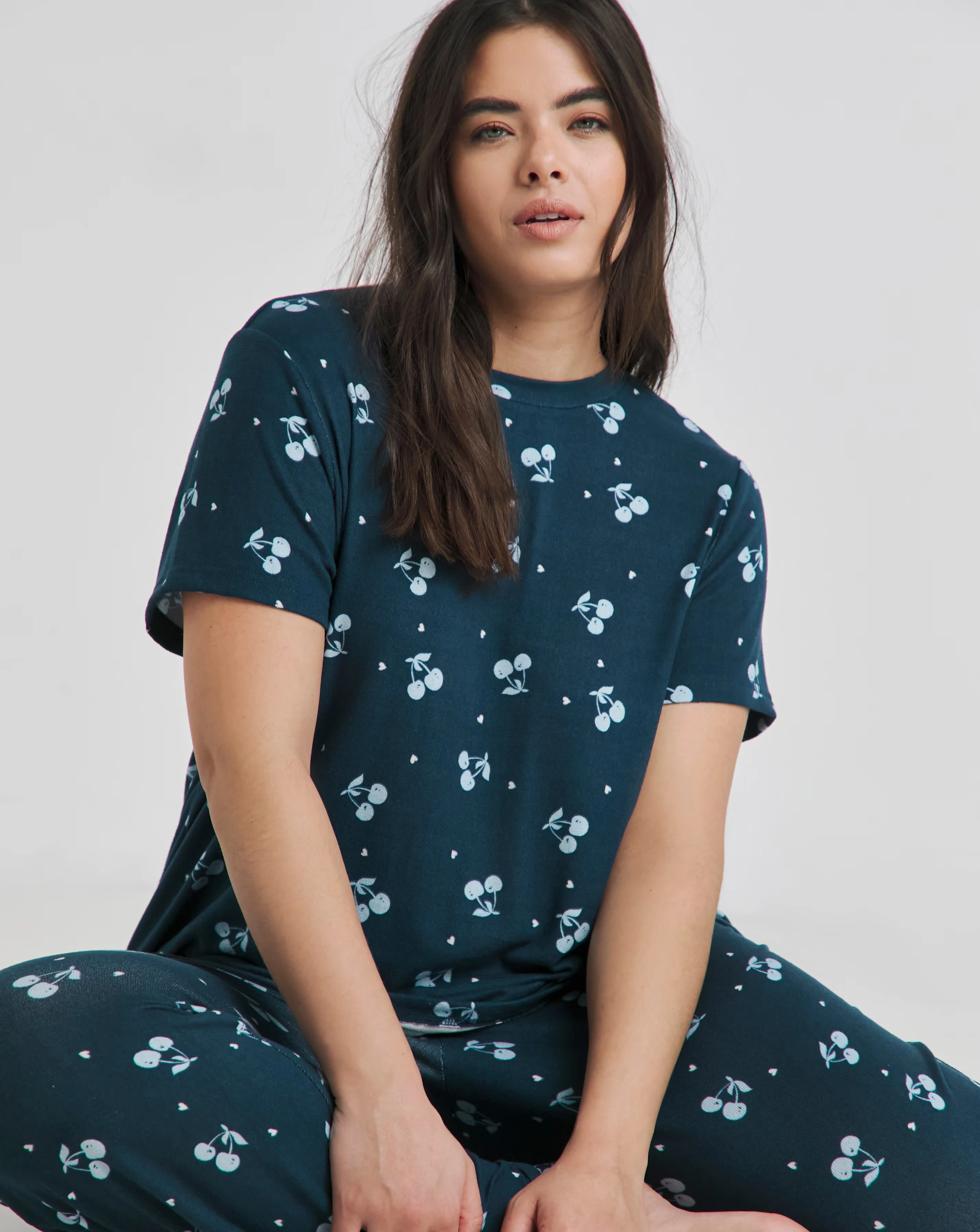 Pretty Secrets Supersoft Pyjama Set Cherry Print
