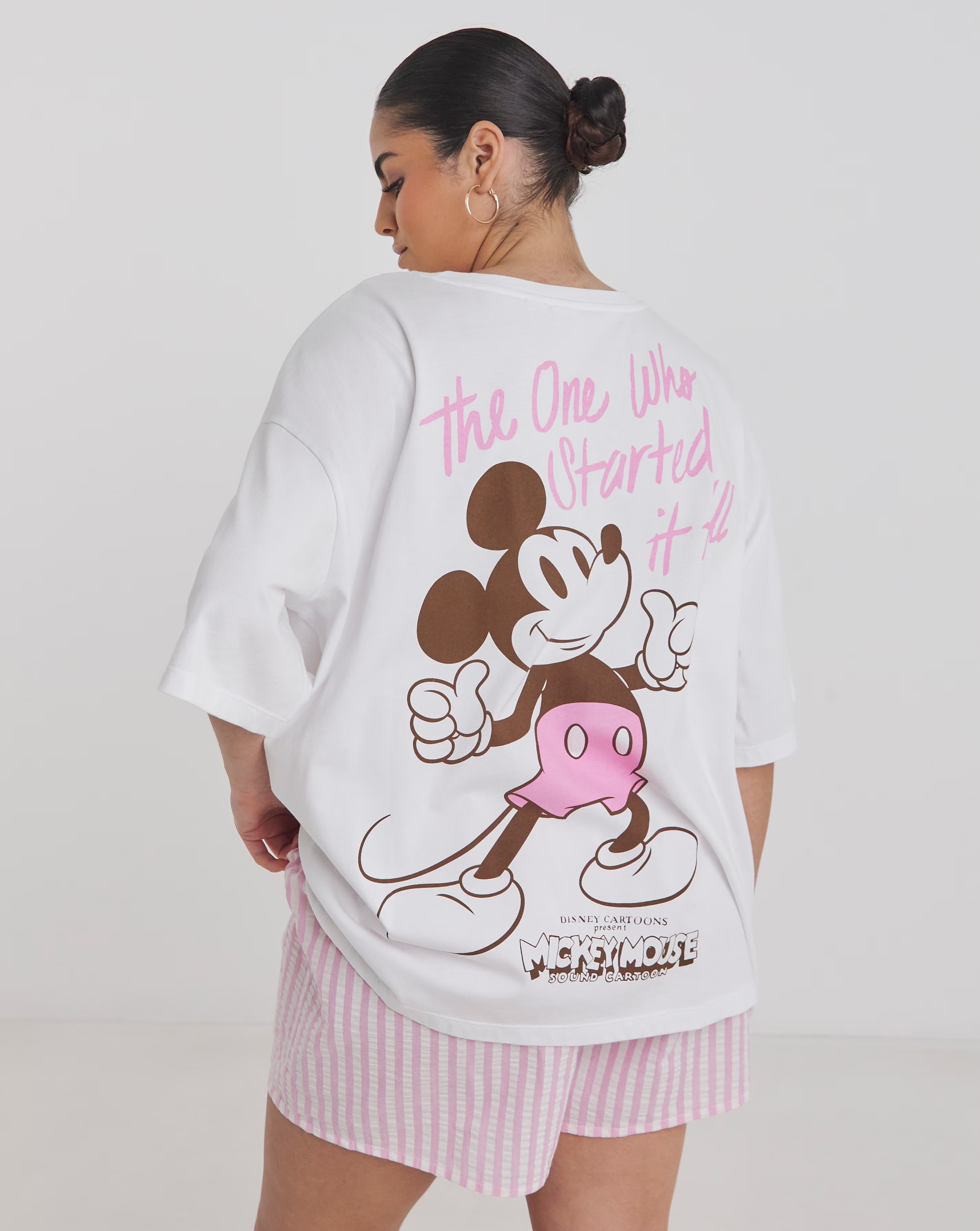 Mickey Mouse Cotton Seersucker Pyjama Shortie Set