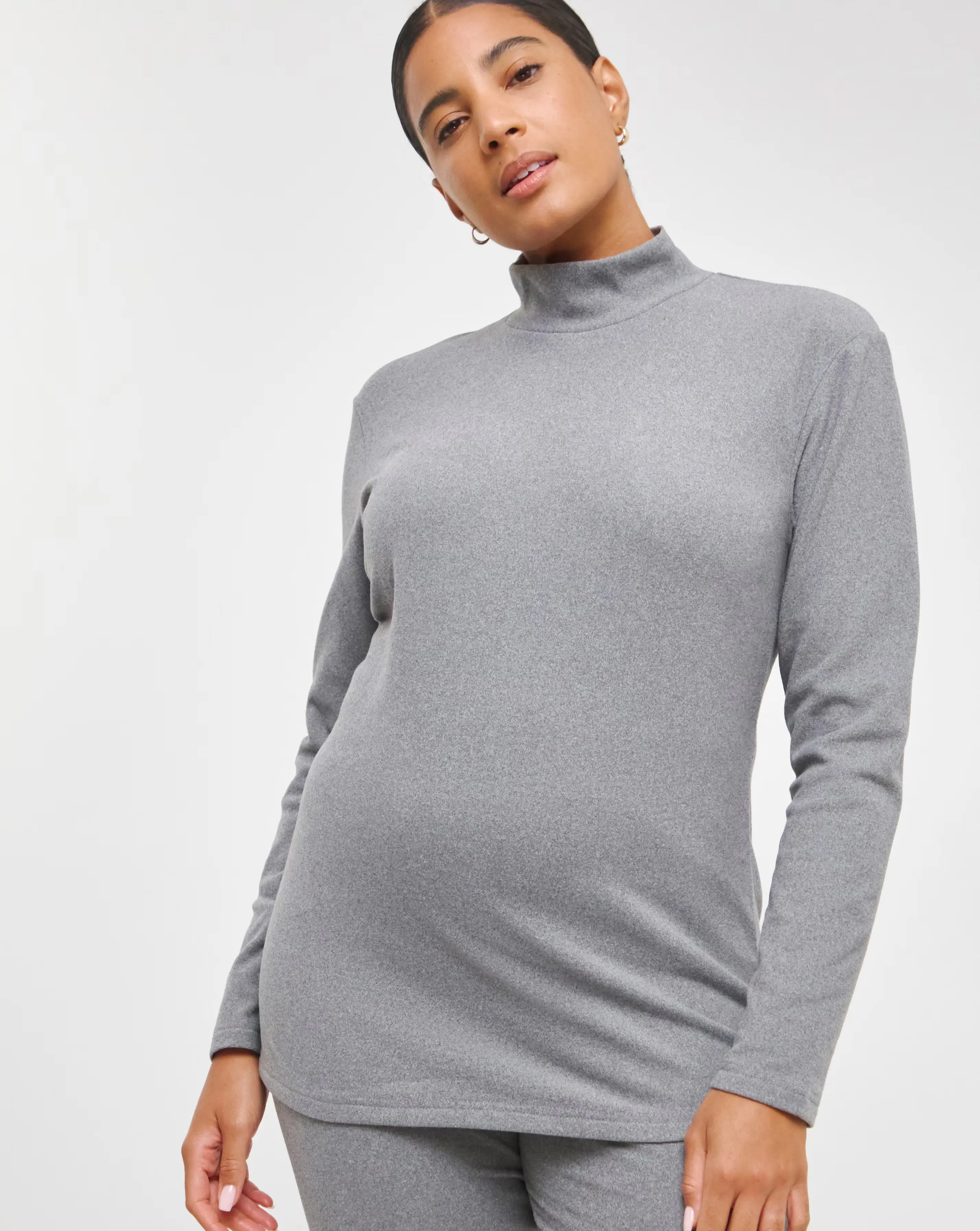 Pretty Secrets Thermal Brushed Fleece Turtle Neck Long Sleeve Top - Grey 1 12133-pretty-secrets-thermal-brushed-fleece-turtle-neck-long-sleeve-top-grey-1.webp