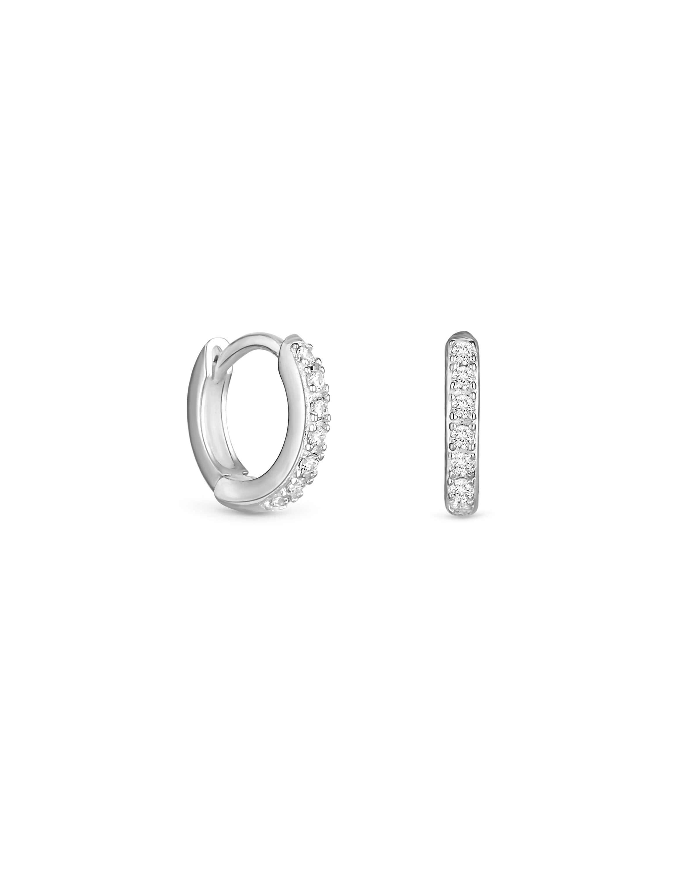 Simply Silver Sterling Silver 925 Cubic Zirconia Mini 10mm Hoop Earrings