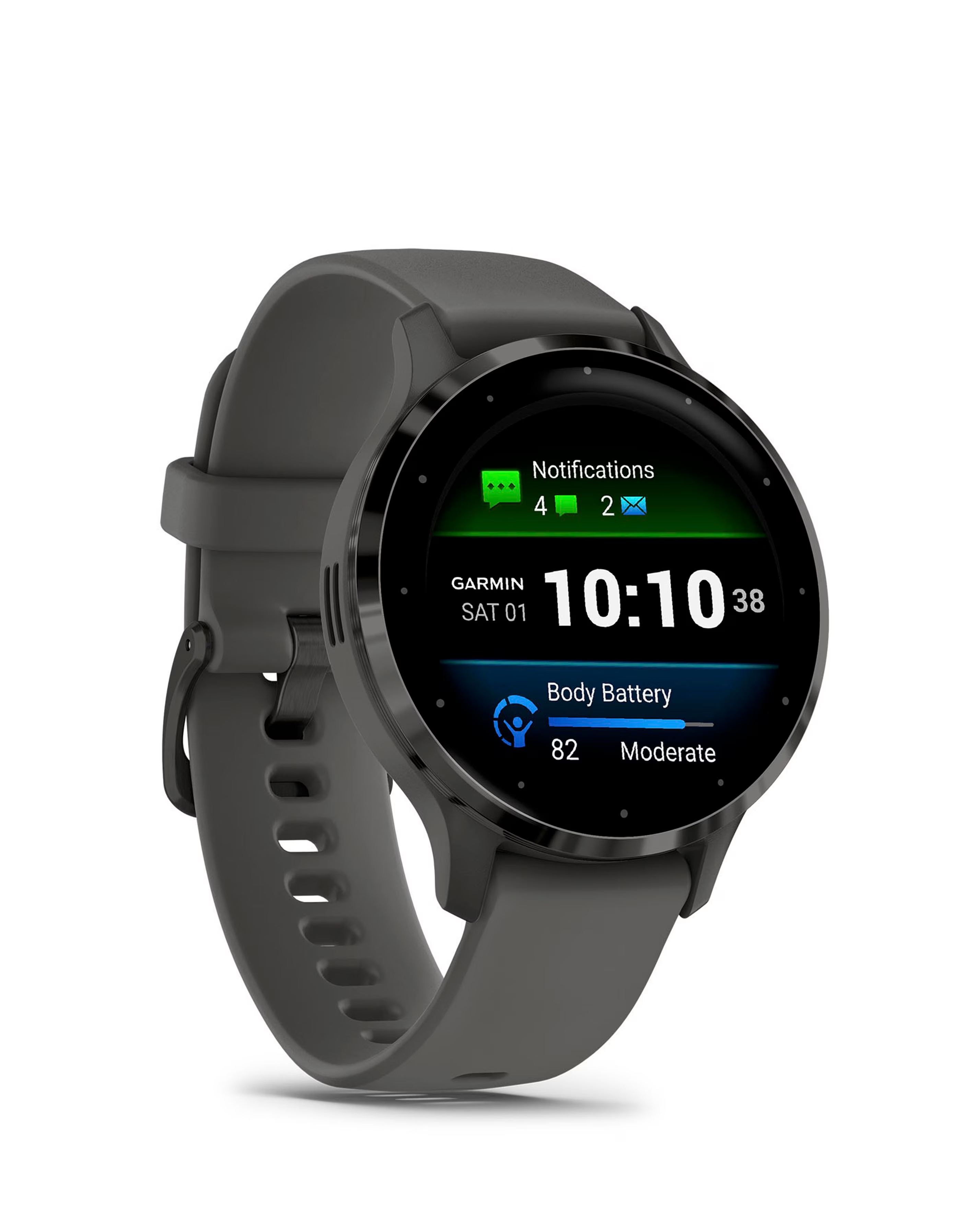 Garmin Venu 3S 41mm Smartwatch - Pebble Grey & Slate with Silicone Band