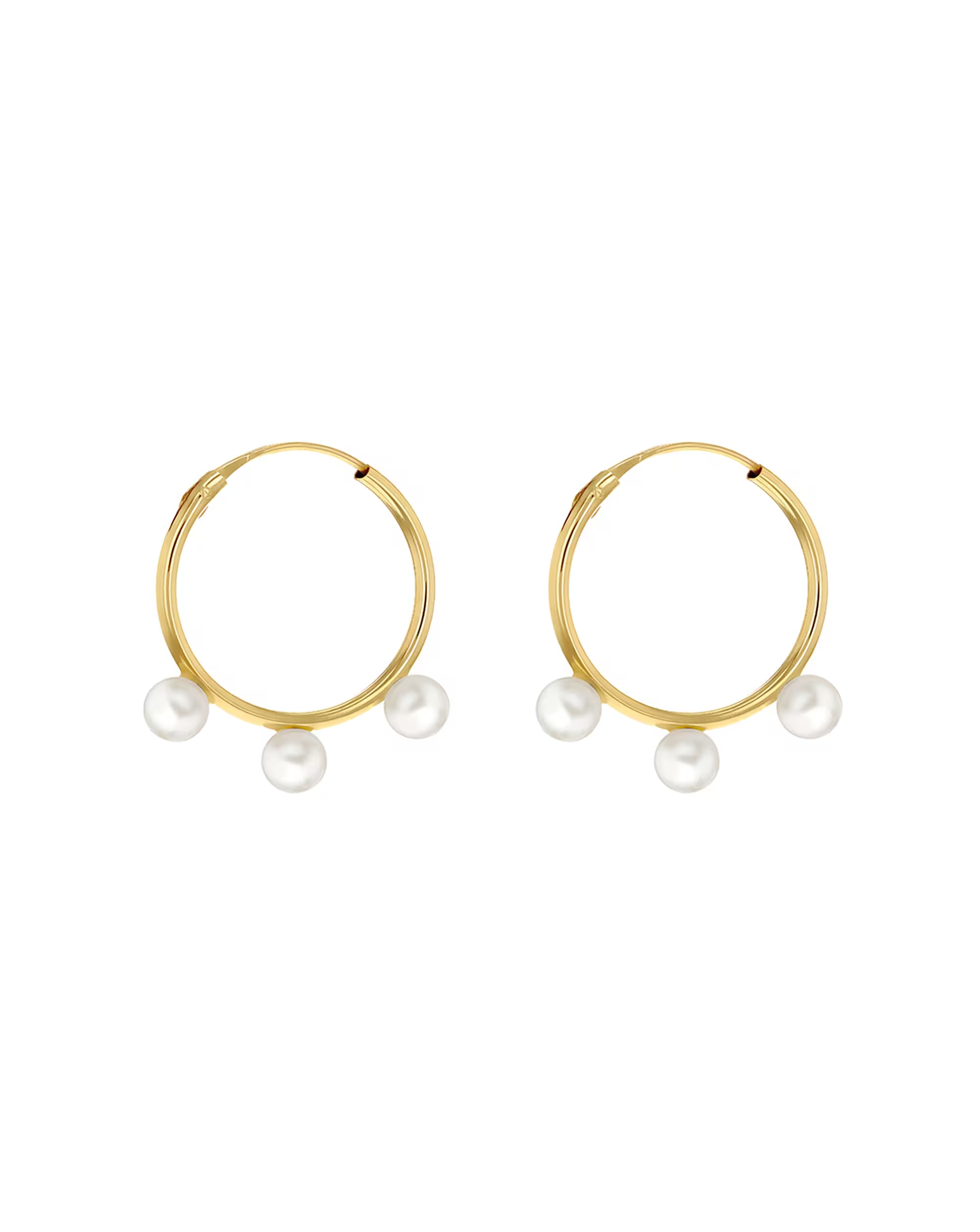 9ct Gold Fresh Pearls Hoops