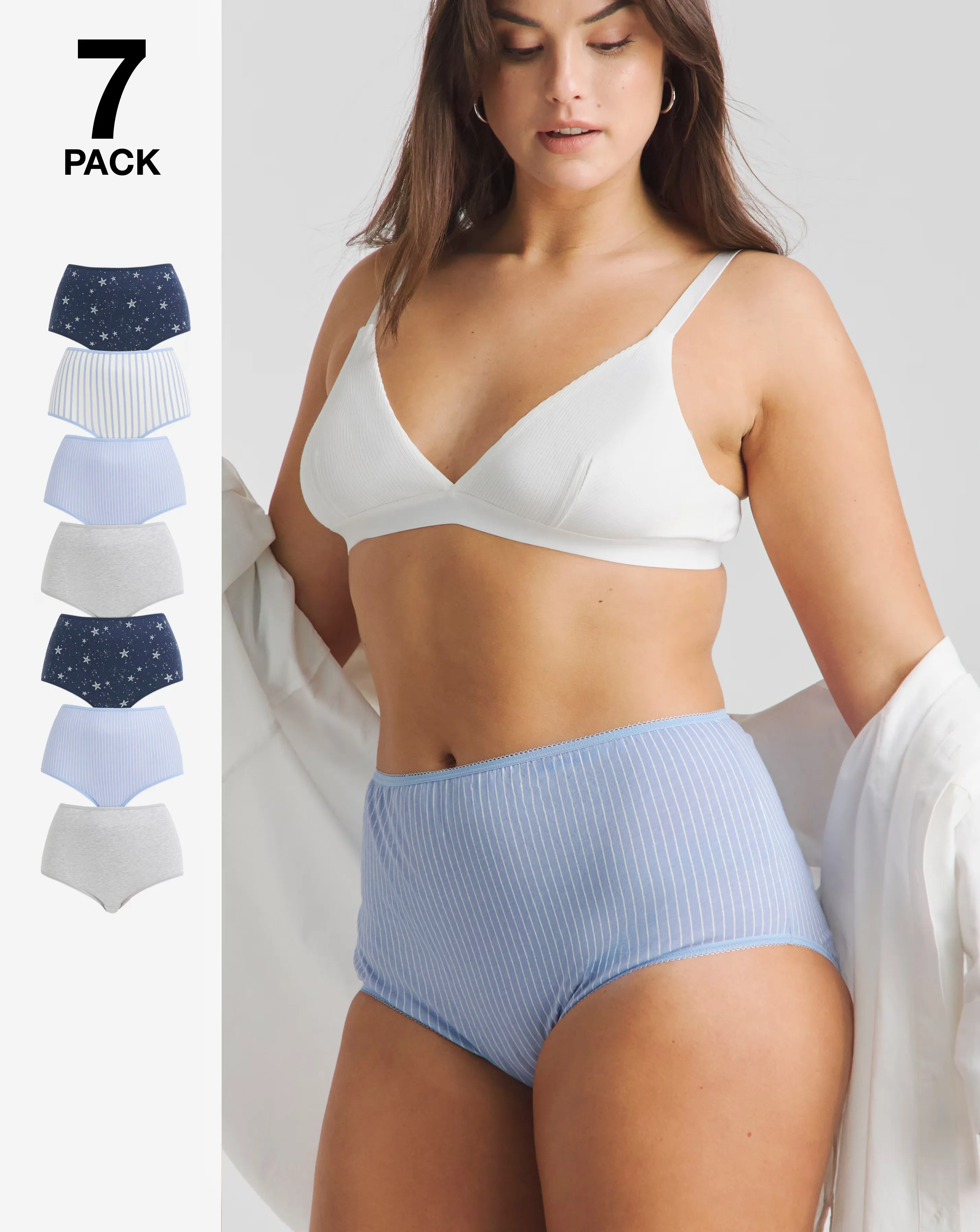 Pretty Secrets (7 Pack) Cotton Full Fit Brief Knickers Navy Star 1 12471-pretty-secrets-7-pack-cotton-full-fit-brief-knickers-navy-star-1.webp