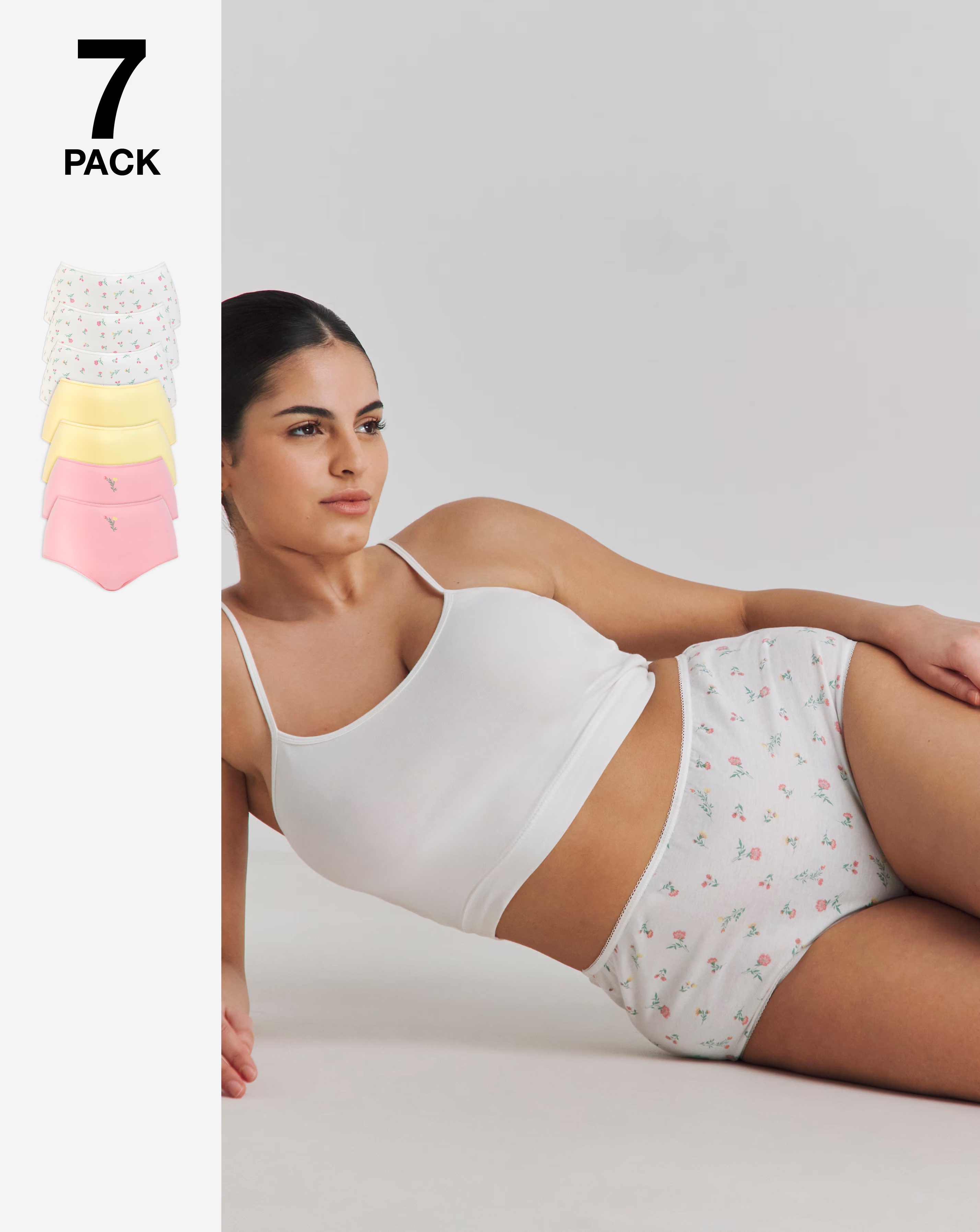 Pretty Secrets (7 Pack) Cotton Full Fit Brief Knickers Ditsy Floral
