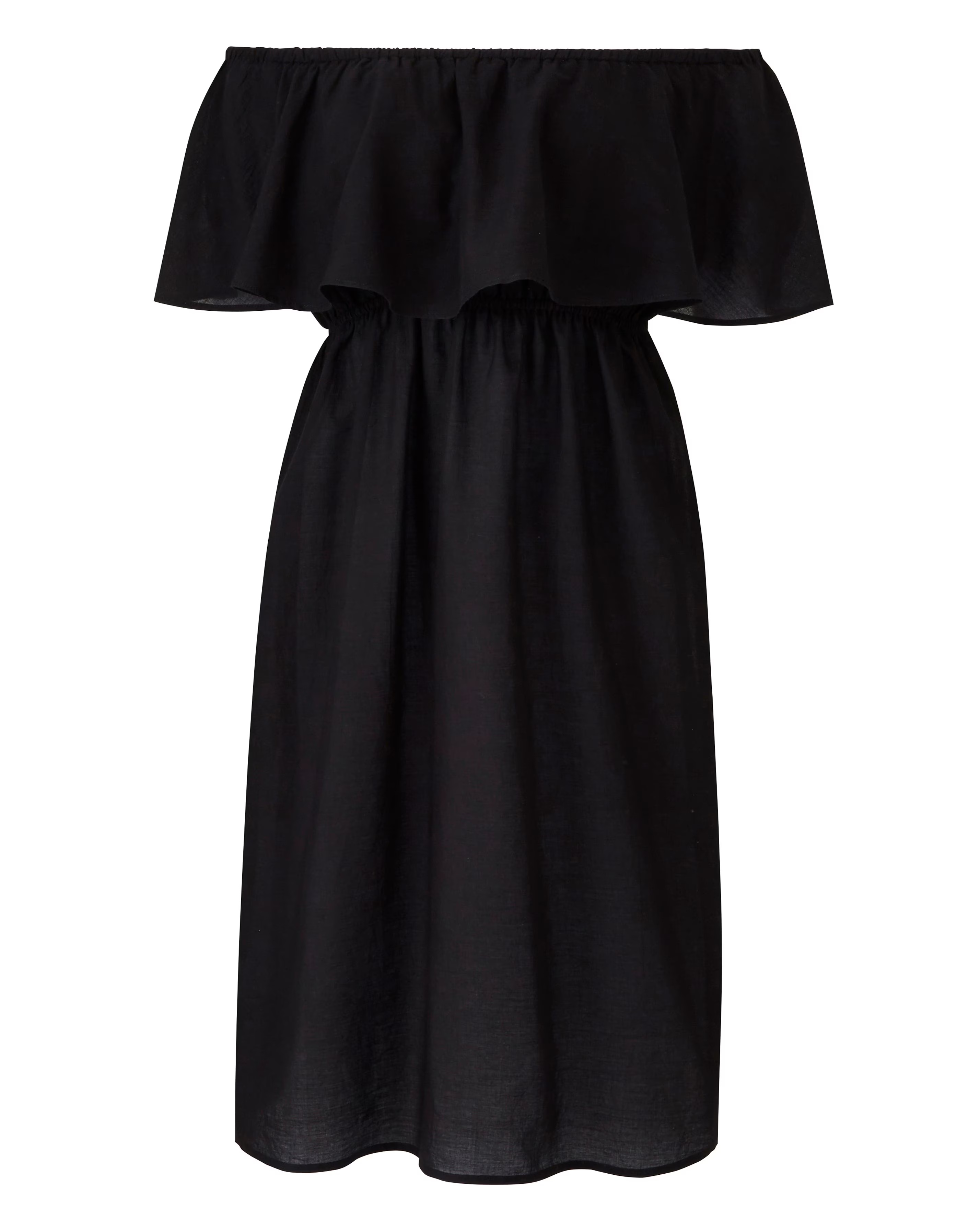 Value Black Cotton Bardot Beach Dress