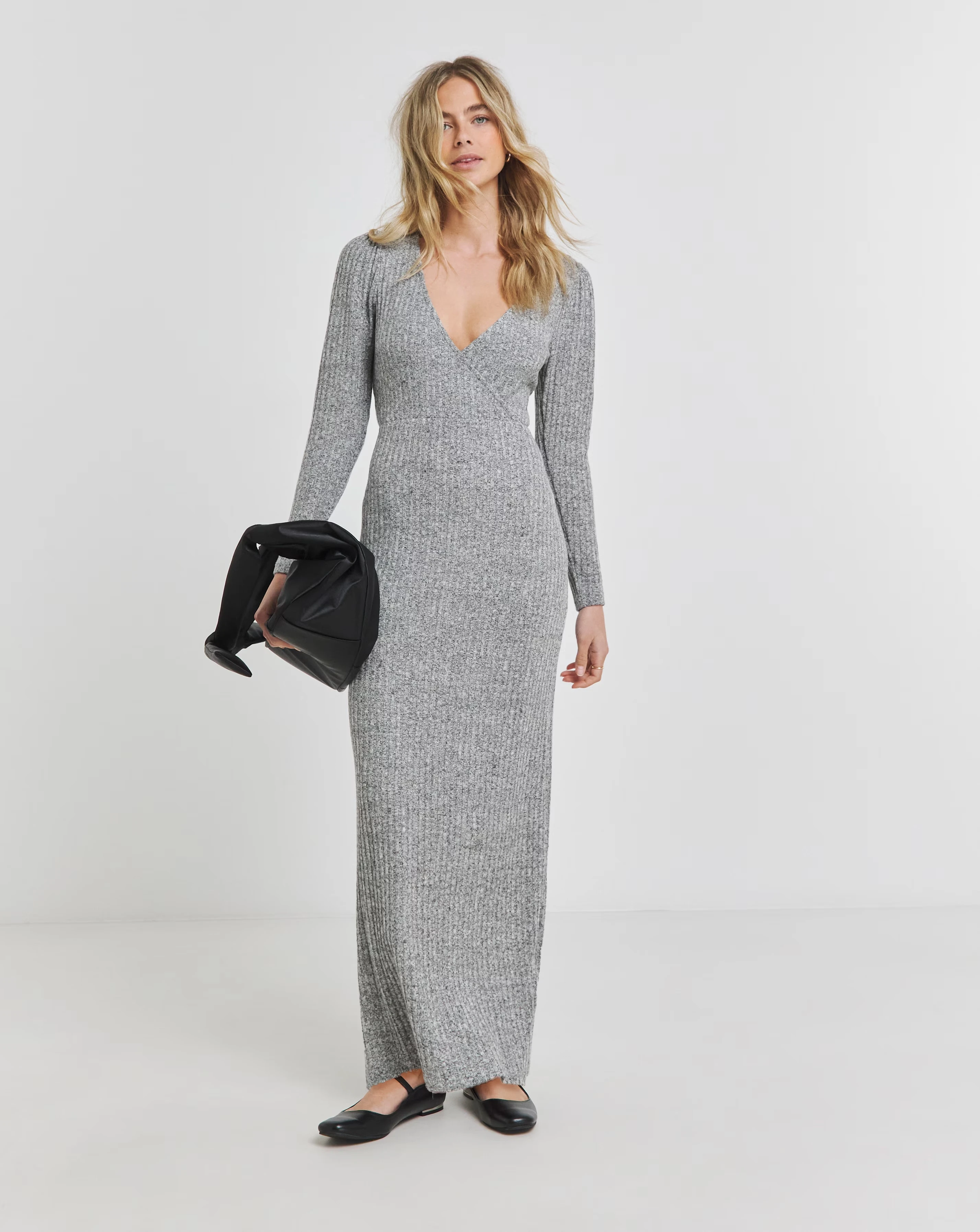 Grey Cosy Rib Wrap Front Midaxi Dress 1 126943-grey-cosy-rib-wrap-front-midaxi-dress-1.webp