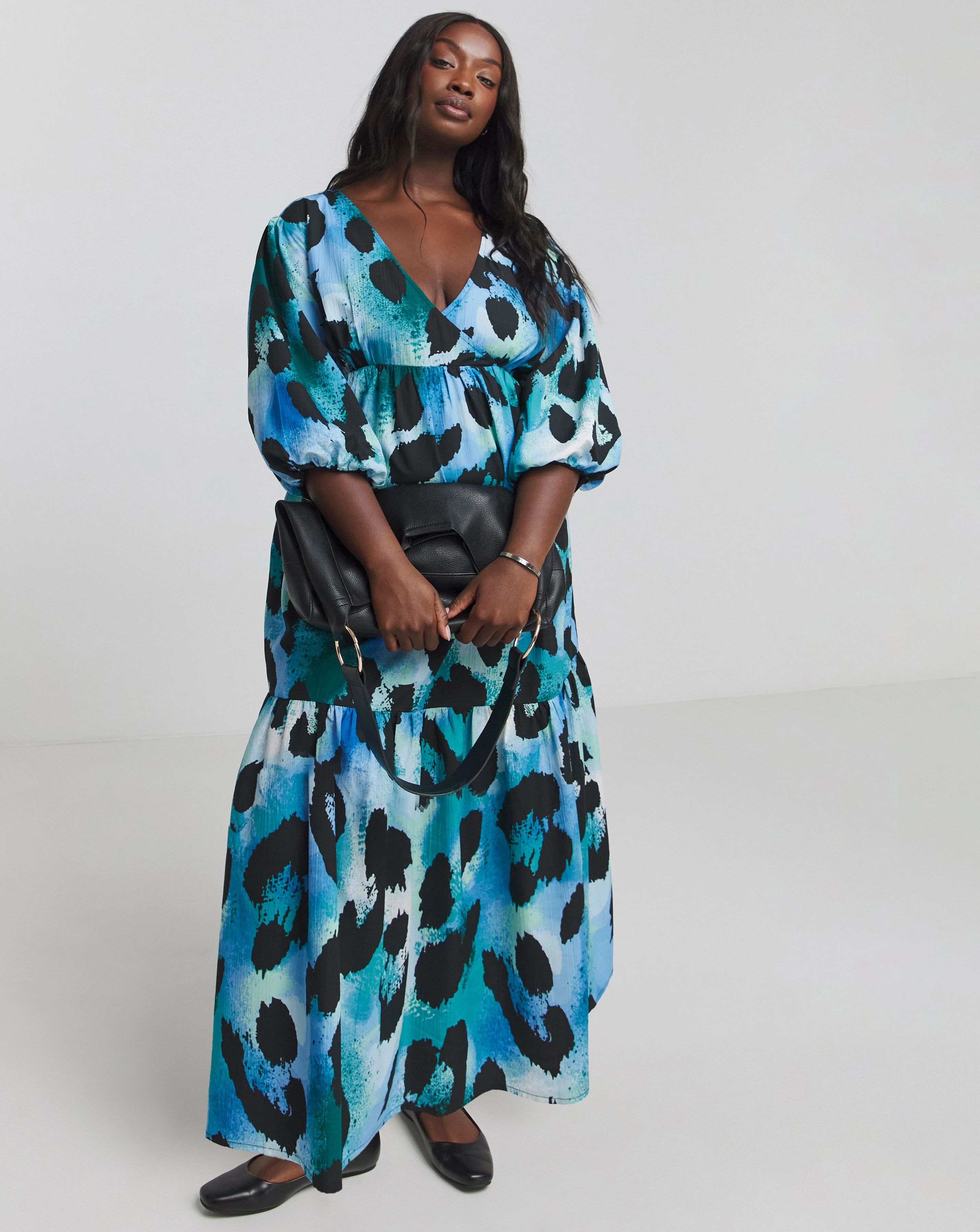 127810-blue-animal-textured-balloon-sleeve-maxi-dress-1.webp