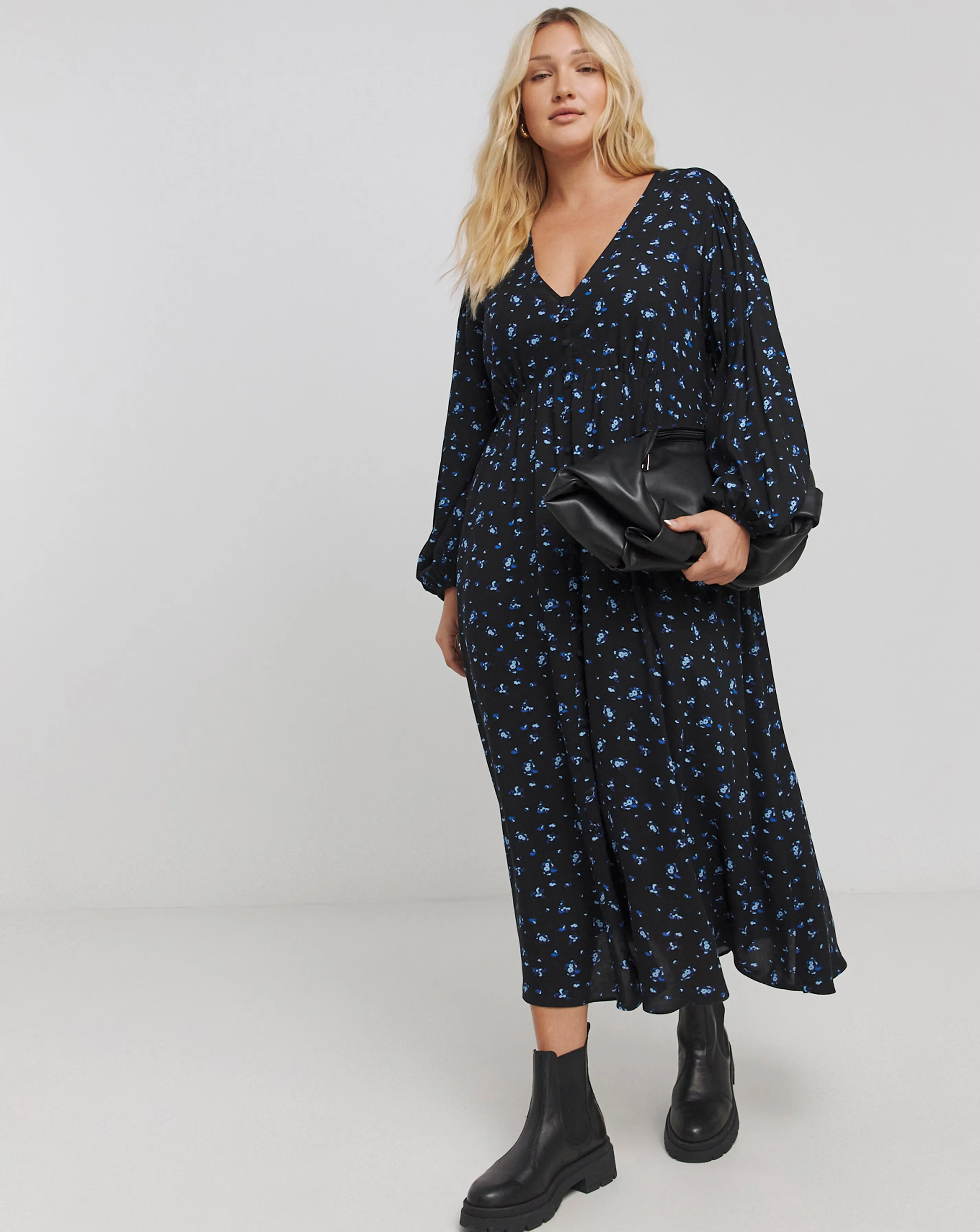 Blue Print Button Through V Neck Midi Dress 1 128286-blue-print-button-through-v-neck-midi-dress-1.webp