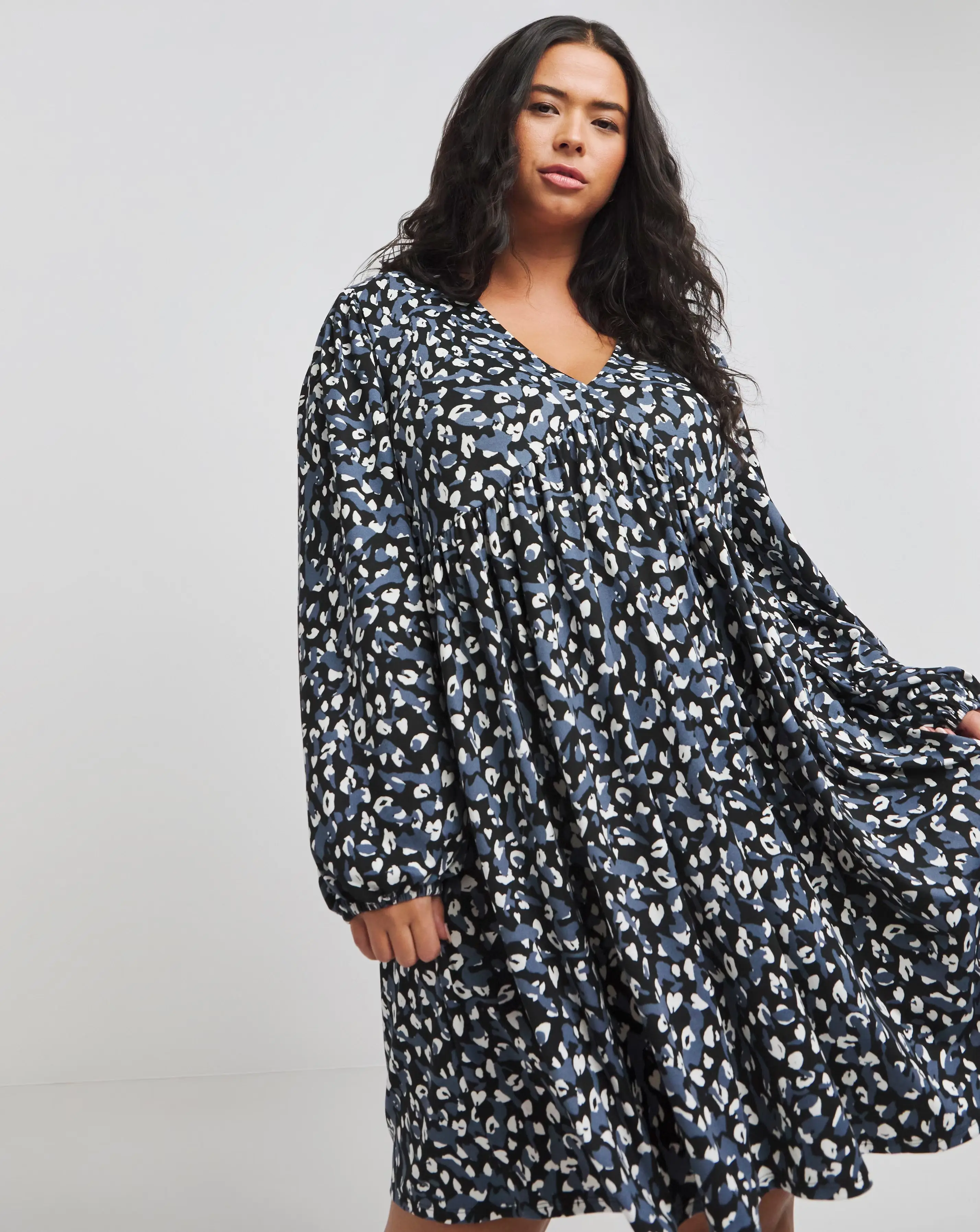 Animal Print Supersoft  Smock Dress
