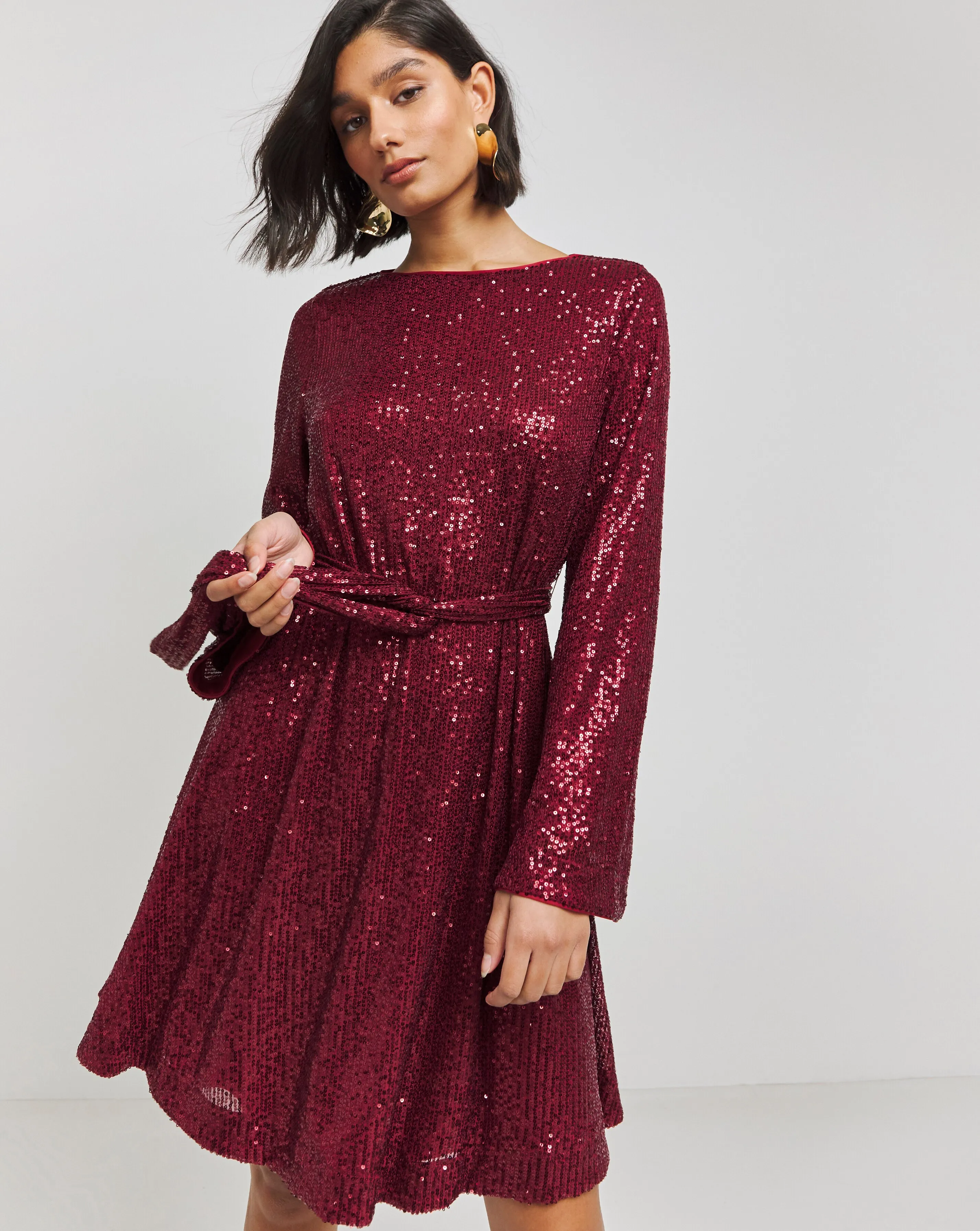 Wine Sequin Skater Dress 1 130093-wine-sequin-skater-dress-1.webp