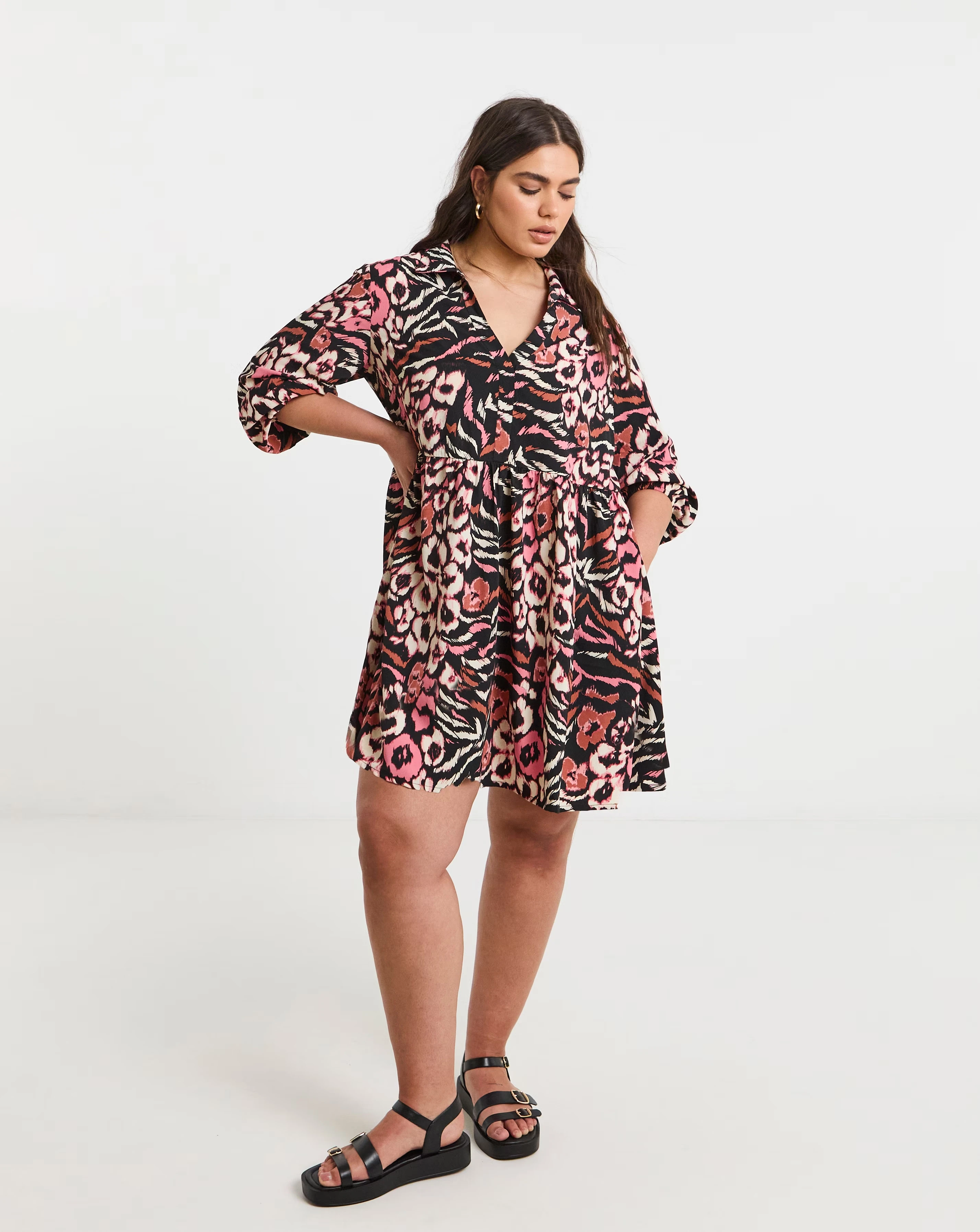 Animal Print Smock Dress