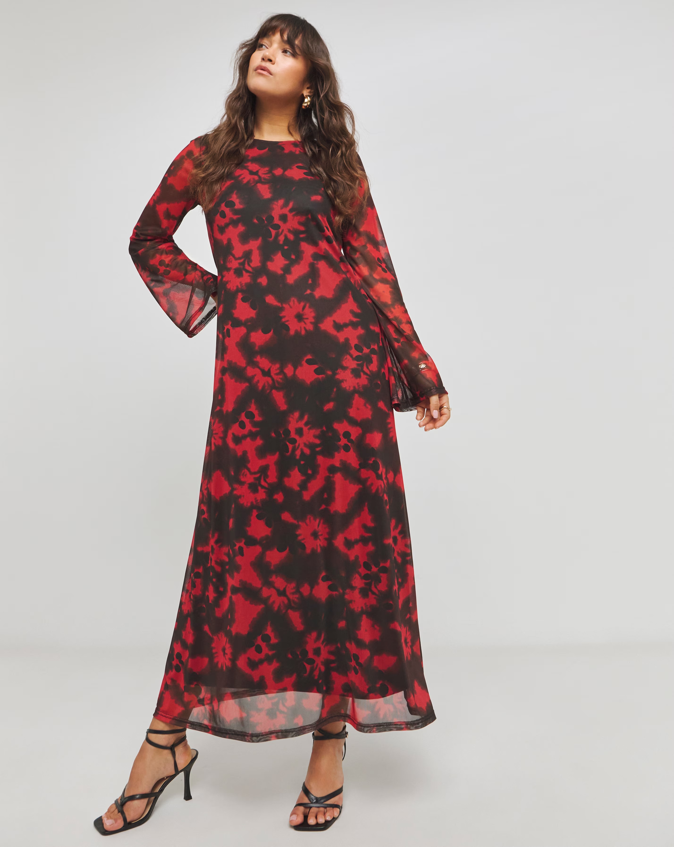 Red Blur Printed Long Sleeve Scoop Back Mesh Maxi Dress 1 130789-red-blur-printed-long-sleeve-scoop-back-mesh-maxi-dress-1.jpg