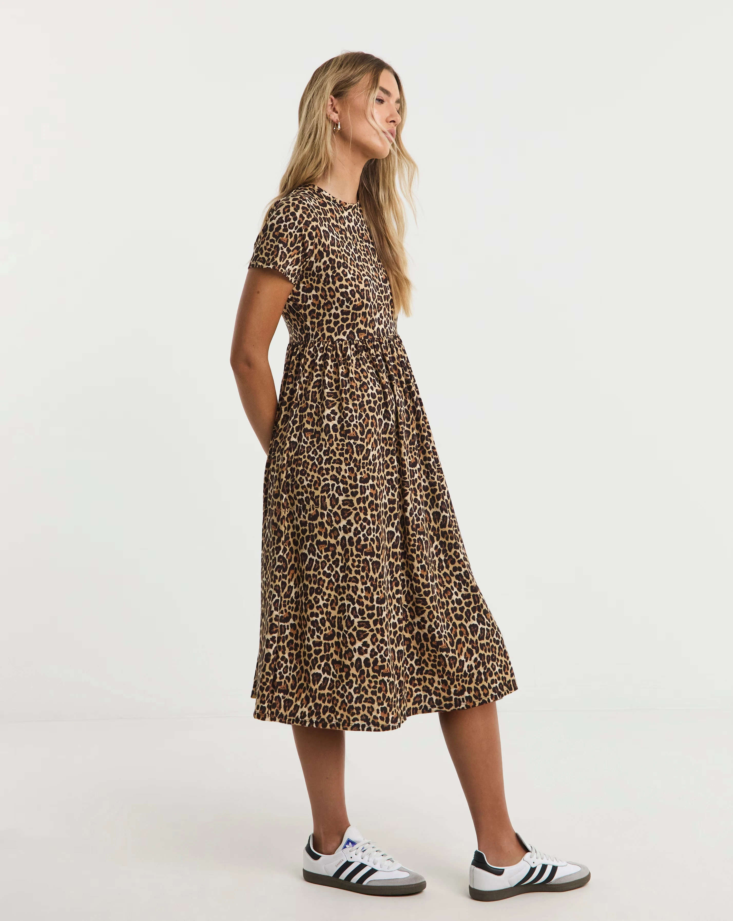 Simply Be Leopard Print Supersoft Pocket Midi Dress
