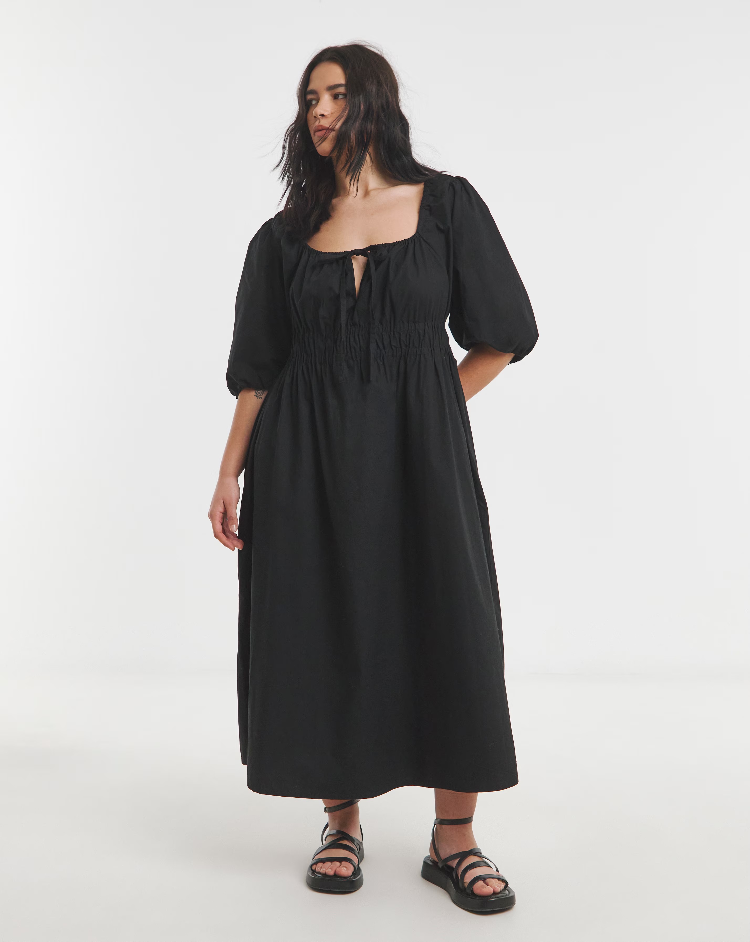 Simply Be Black Cotton Poplin Tie Front Midi Dress 1 130943-simply-be-black-cotton-poplin-tie-front-midi-dress-1.jpg