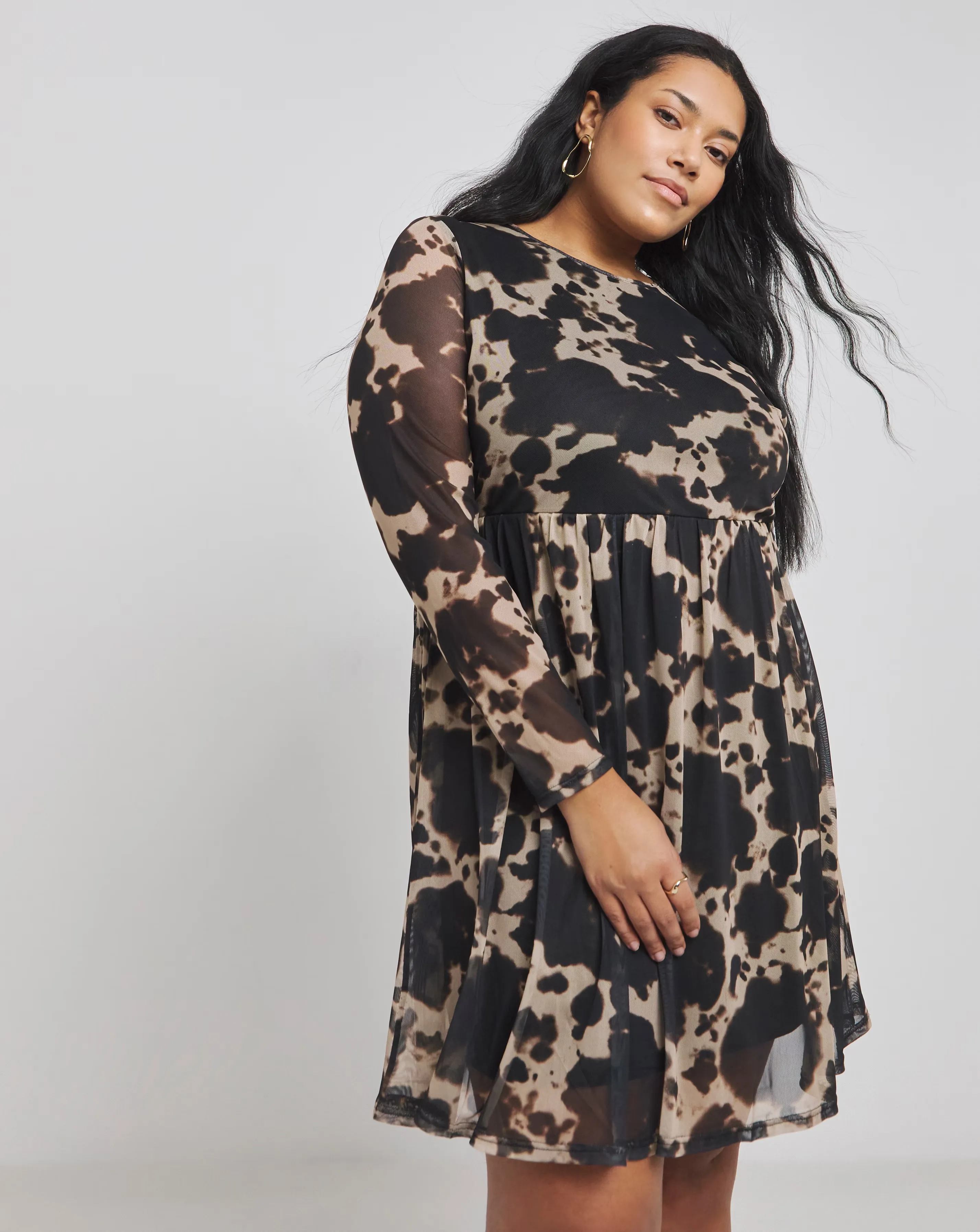Blurred Print Mesh Skater Dress 1 131058-blurred-print-mesh-skater-dress-1.webp
