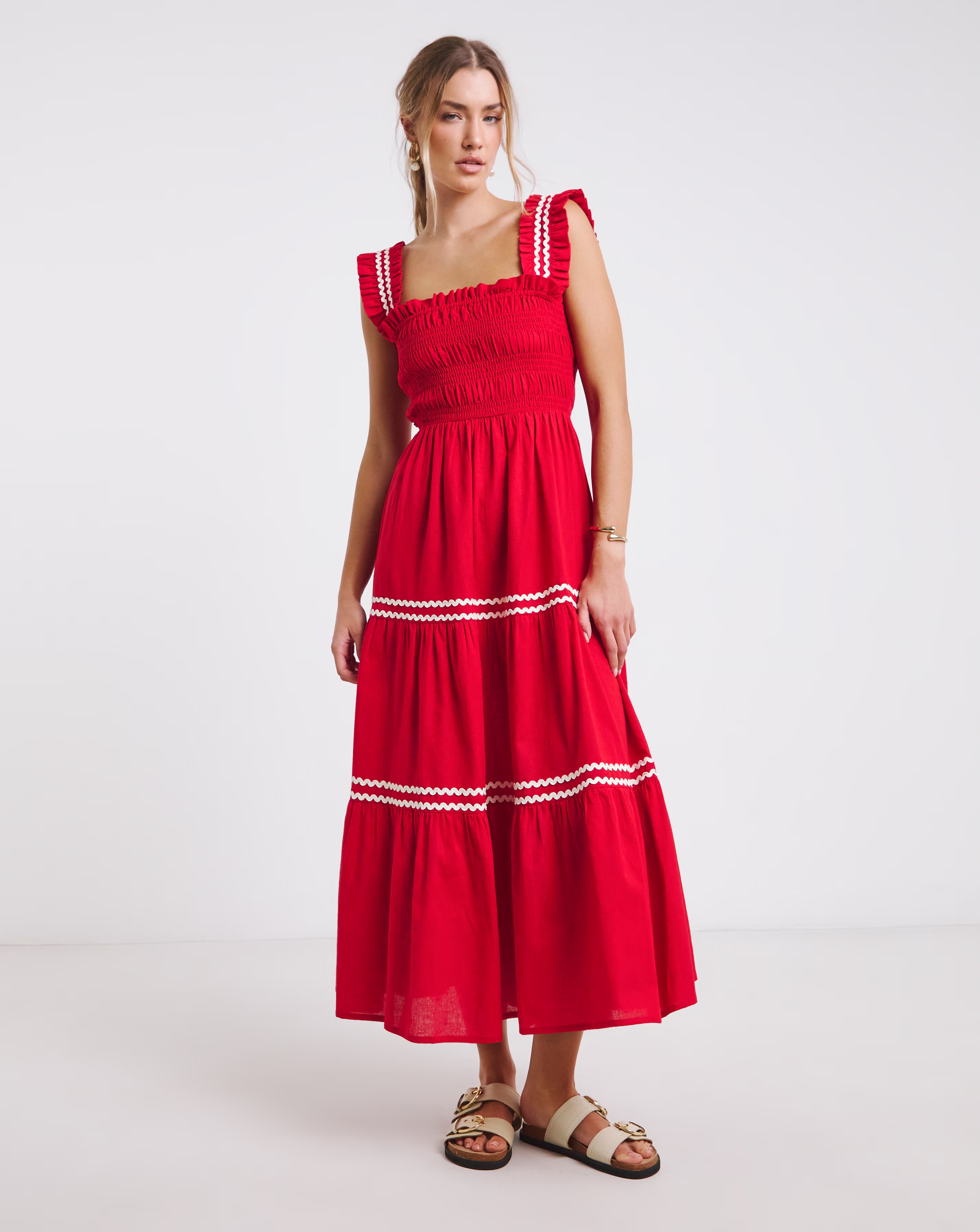 131454-red-shirred-midi-dress-with-scallop-detail-1.webp