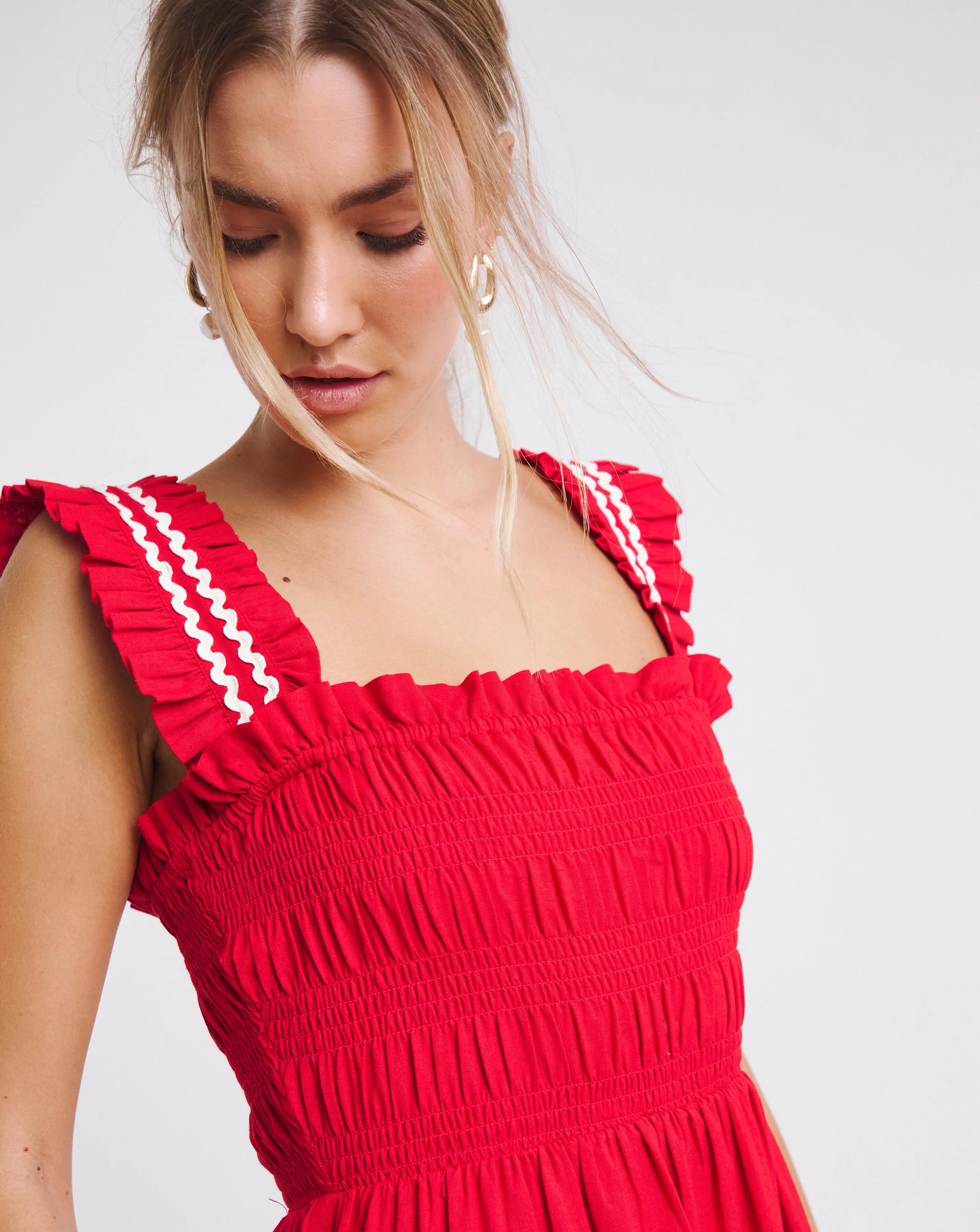 131454-red-shirred-midi-dress-with-scallop-detail-1.webp