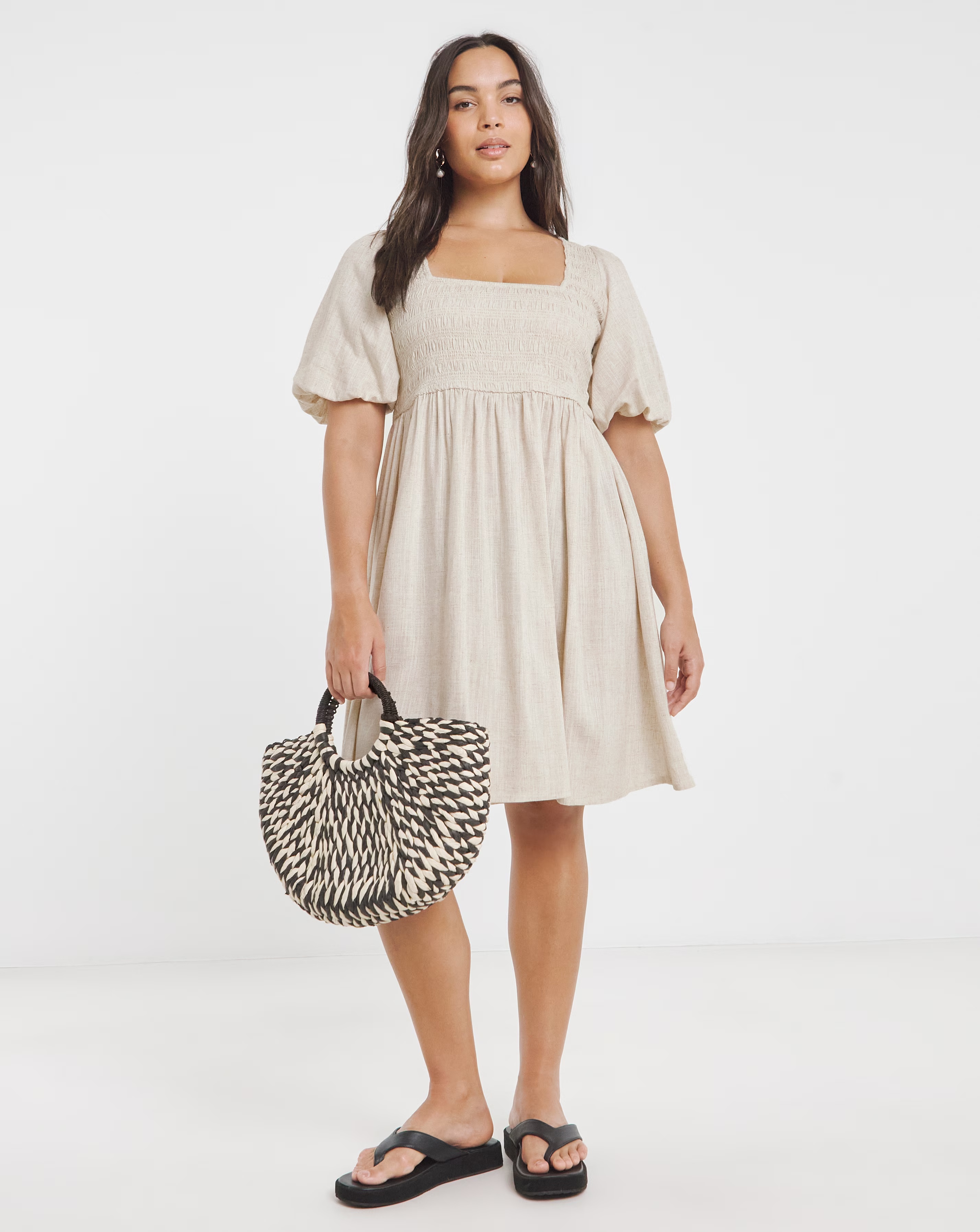 132682-simply-be-natural-shirred-linen-blend-skater-dress-1.webp